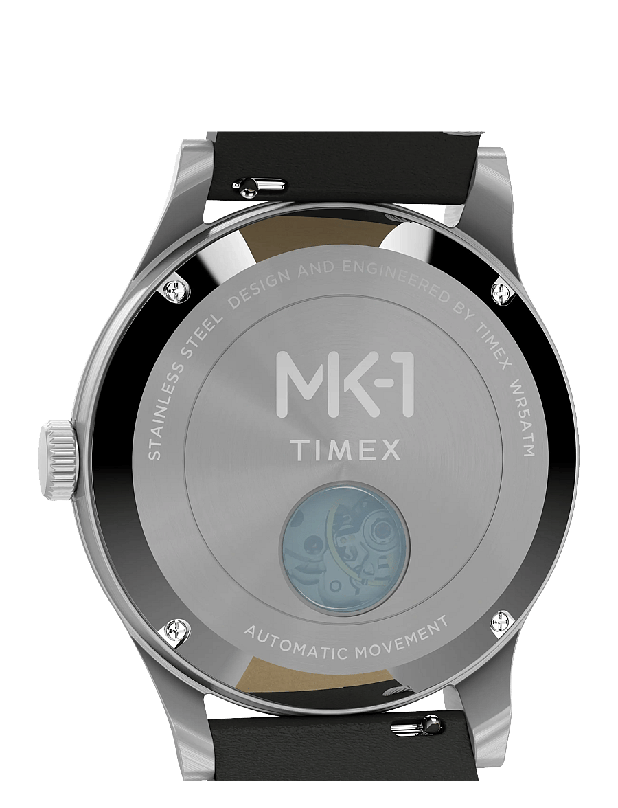 Timex - MK1 Automatic 40mm Strap Watch - silver-tone/black - 3
