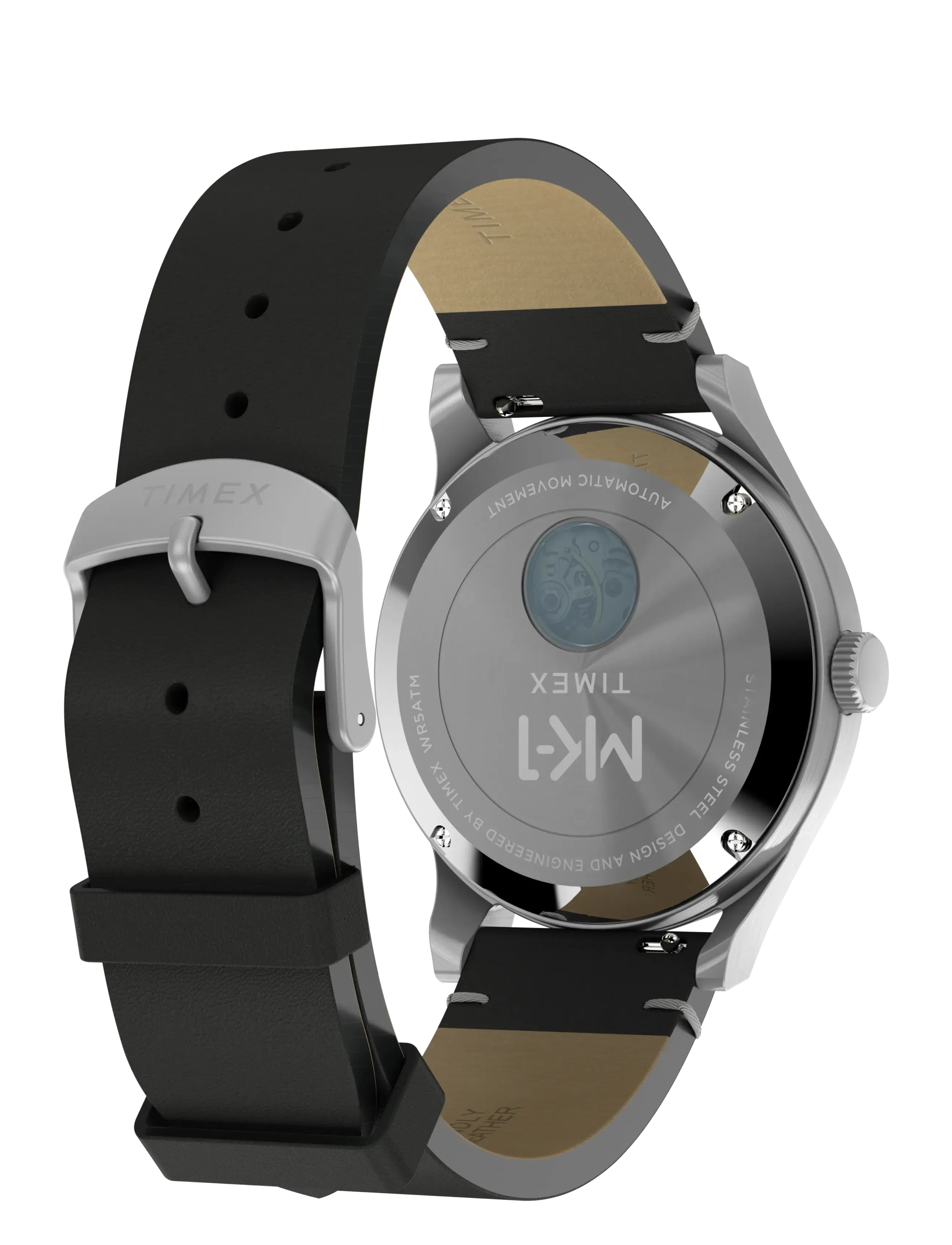 Timex - MK1 Automatic 40mm Strap Watch - silver-tone/black - 4