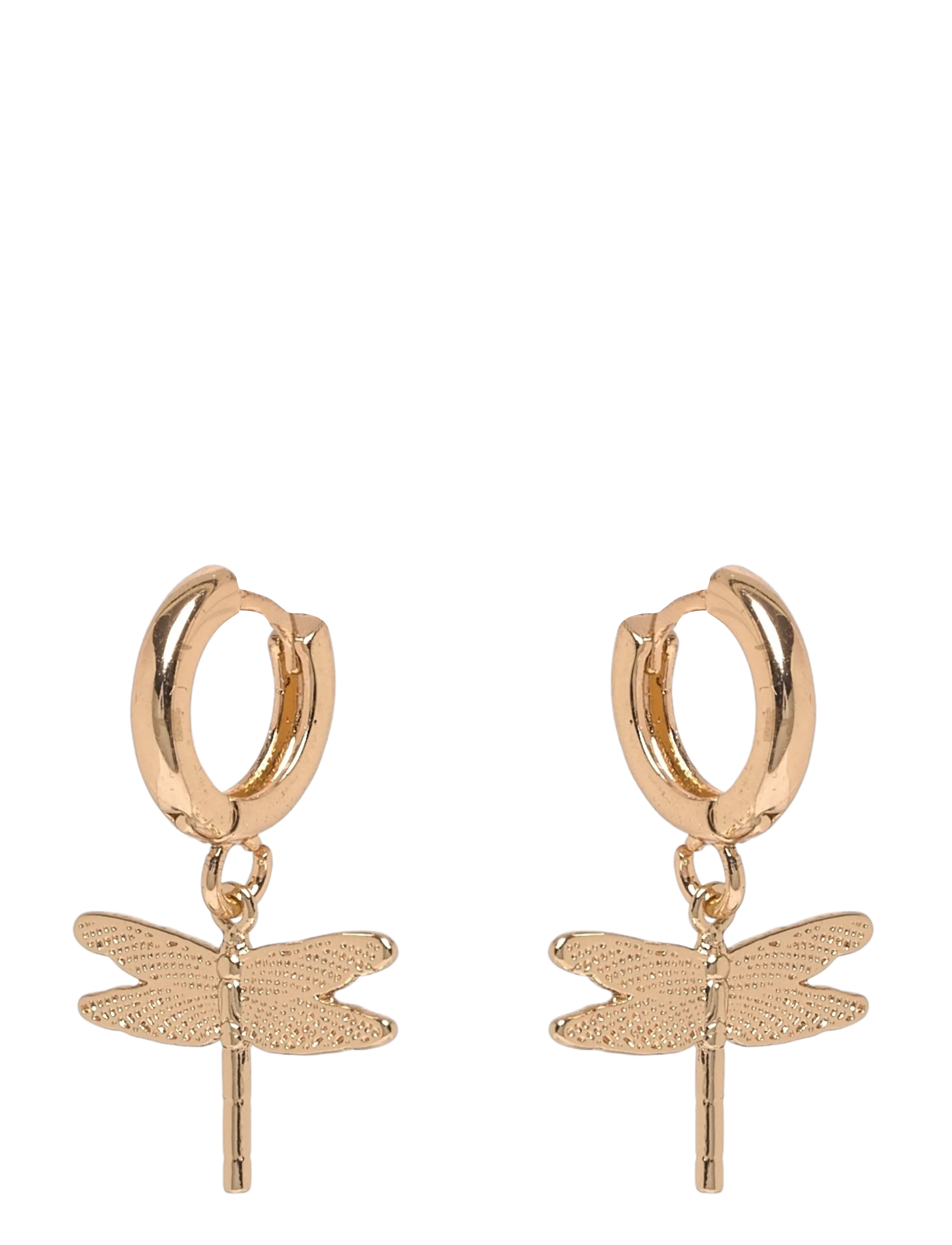 Timi of Sweden Dragonfly Small Hoop Earrings, Kvinder, Guldsmede Hoop Øreringe, Guld, Str: ONE SIZE