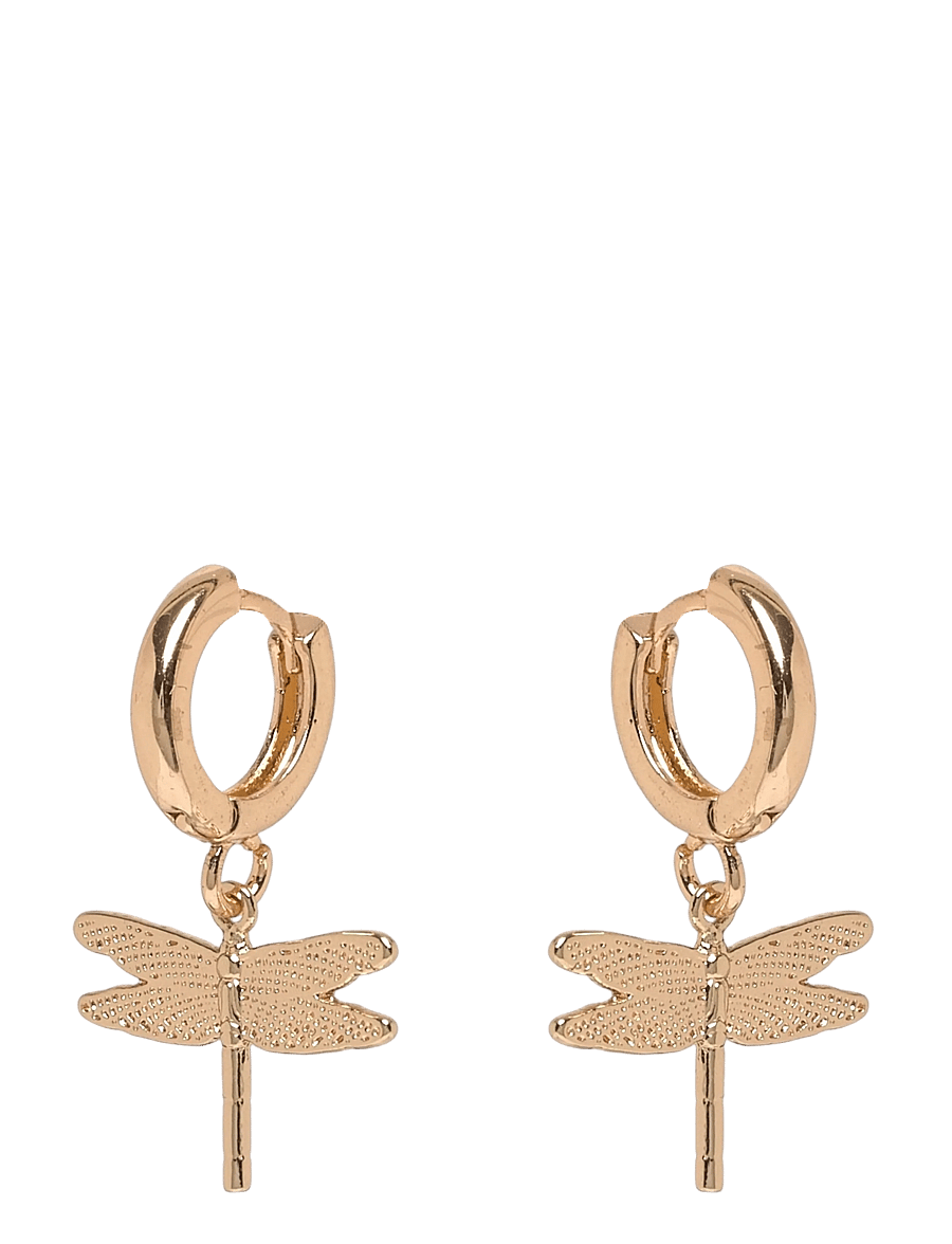 Timi of Sweden - Dragonfly Small Hoop Earrings - rippuvad kõrvarõngad - gold - 0