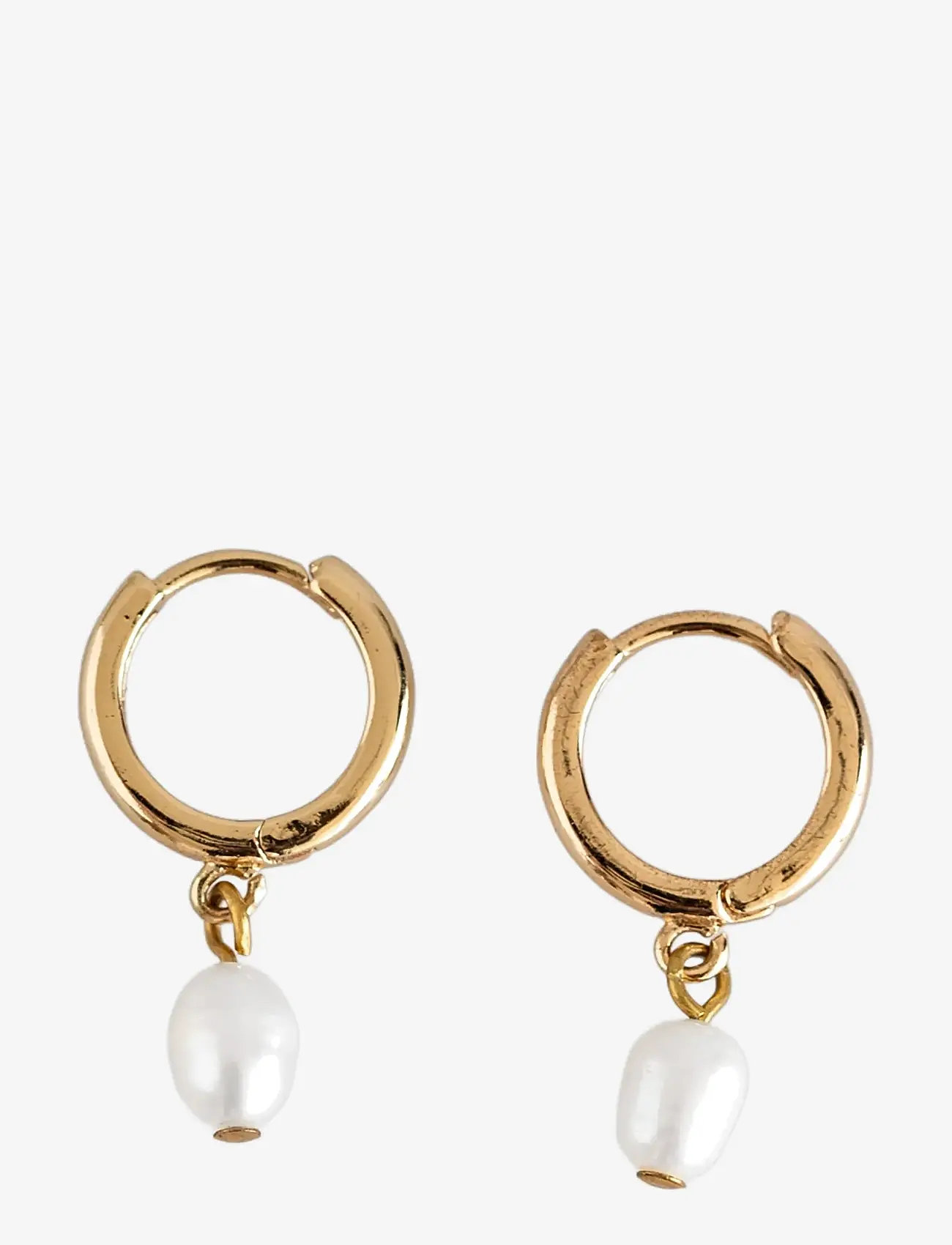Timi of Sweden - PearlPearl Small Hoop Earrings Stainless Steel - perlenohrringe - gold - 1