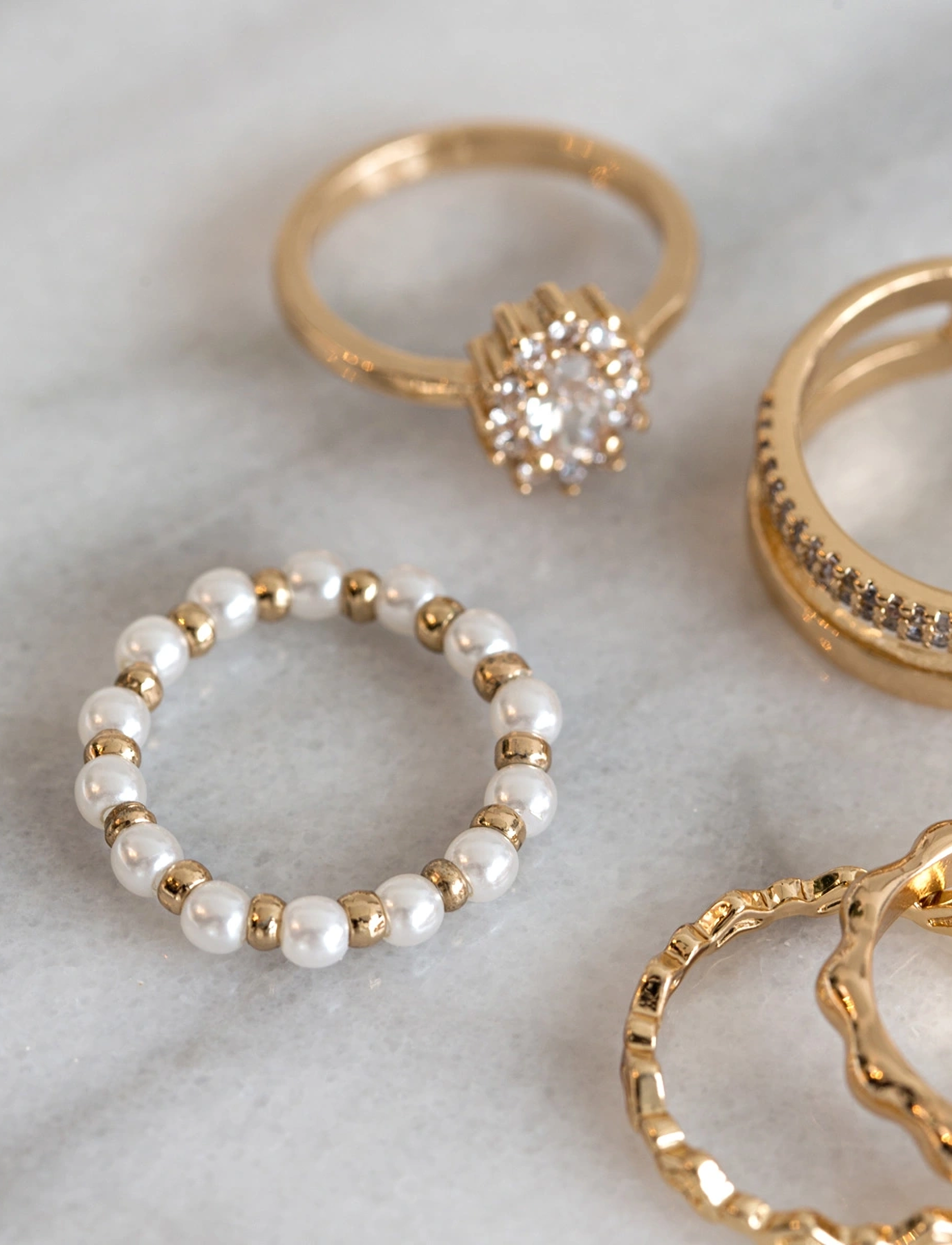 Timi of Sweden - Pearl and Gold Bead Ring - gold - 2