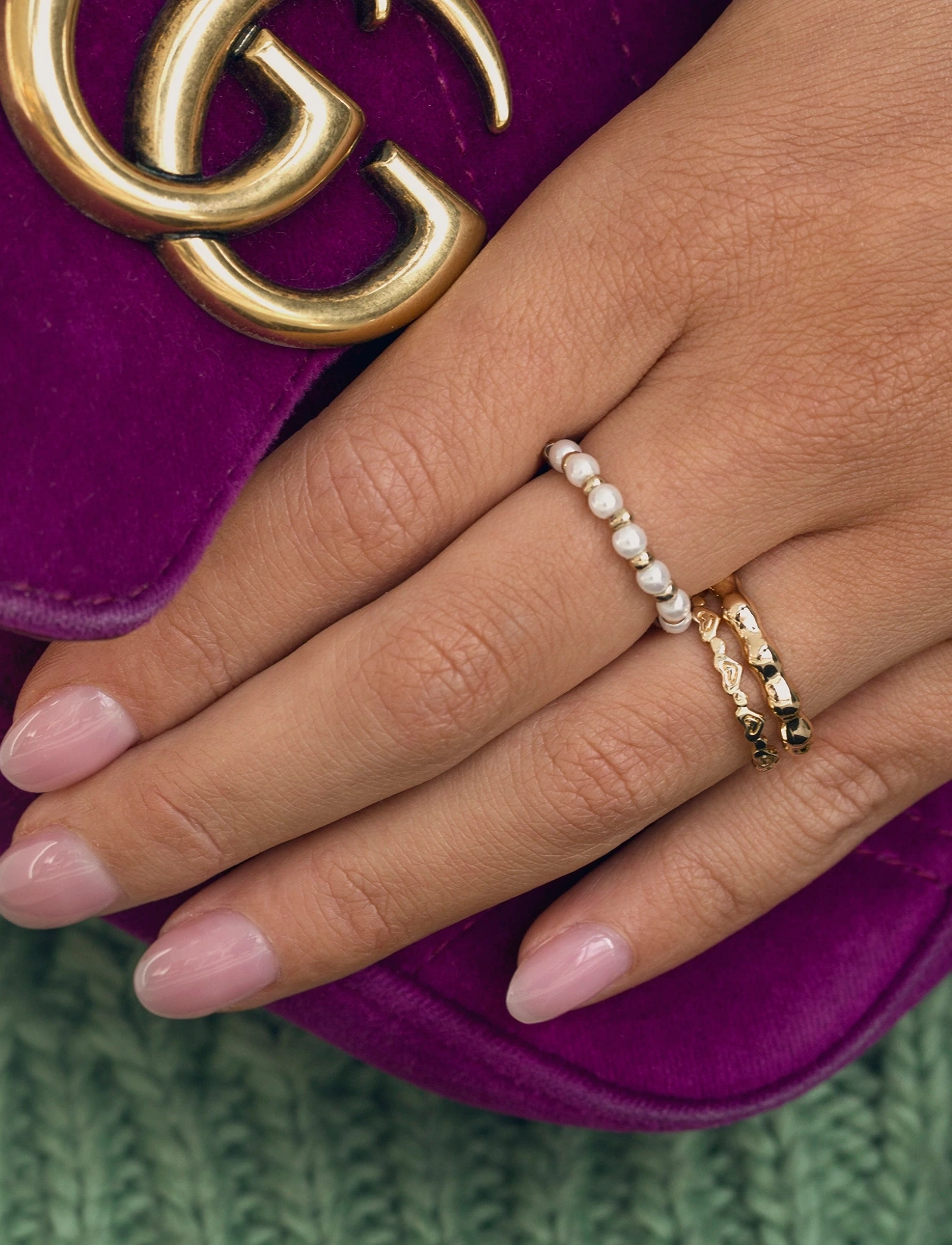 Timi of Sweden - Pearl and Gold Bead Ring - gold - 4