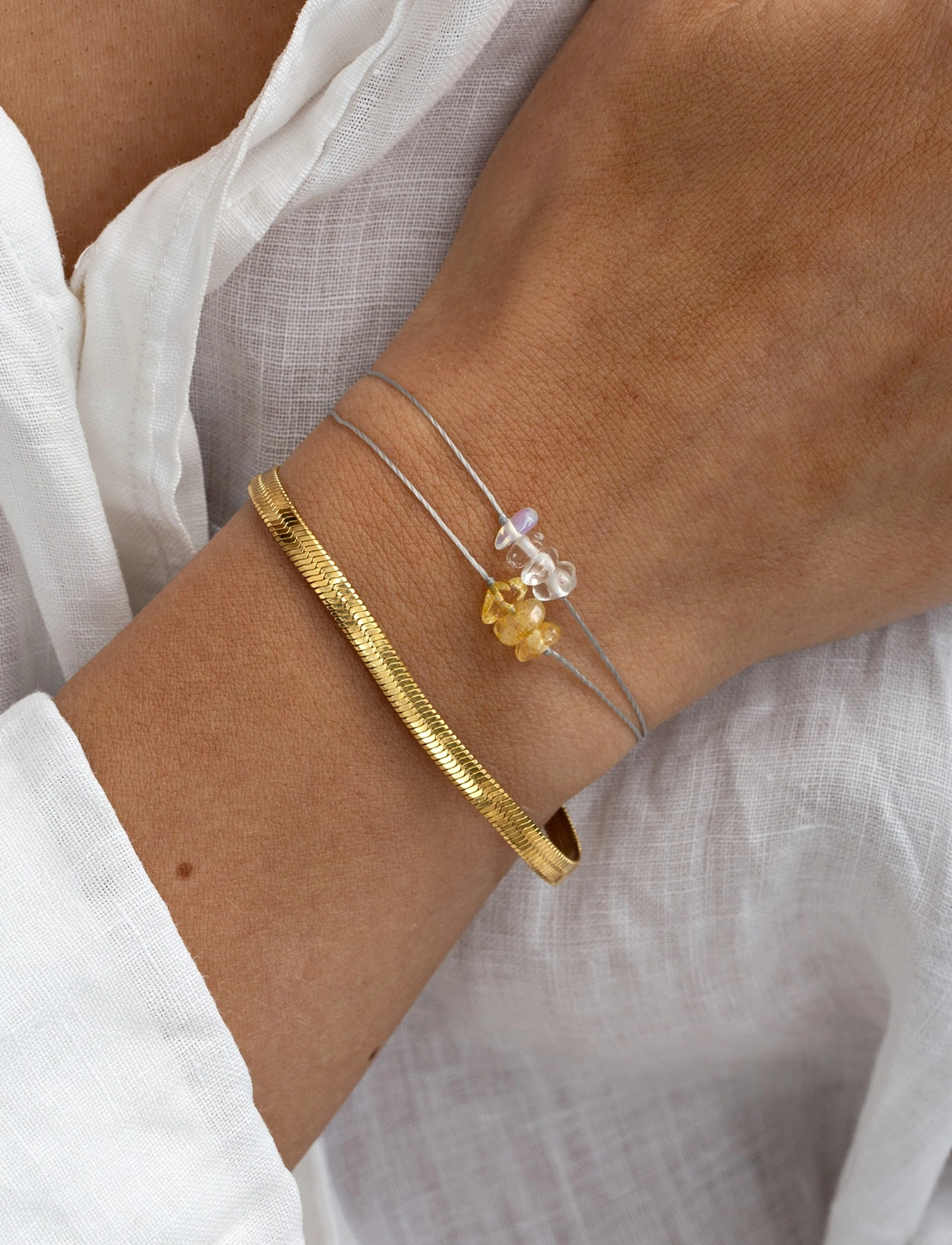 Timi of Sweden Ivy Snake Chain Bracelet Stainless Steel, One Size 14.5 cm, Bracelets, Gold - Frauen