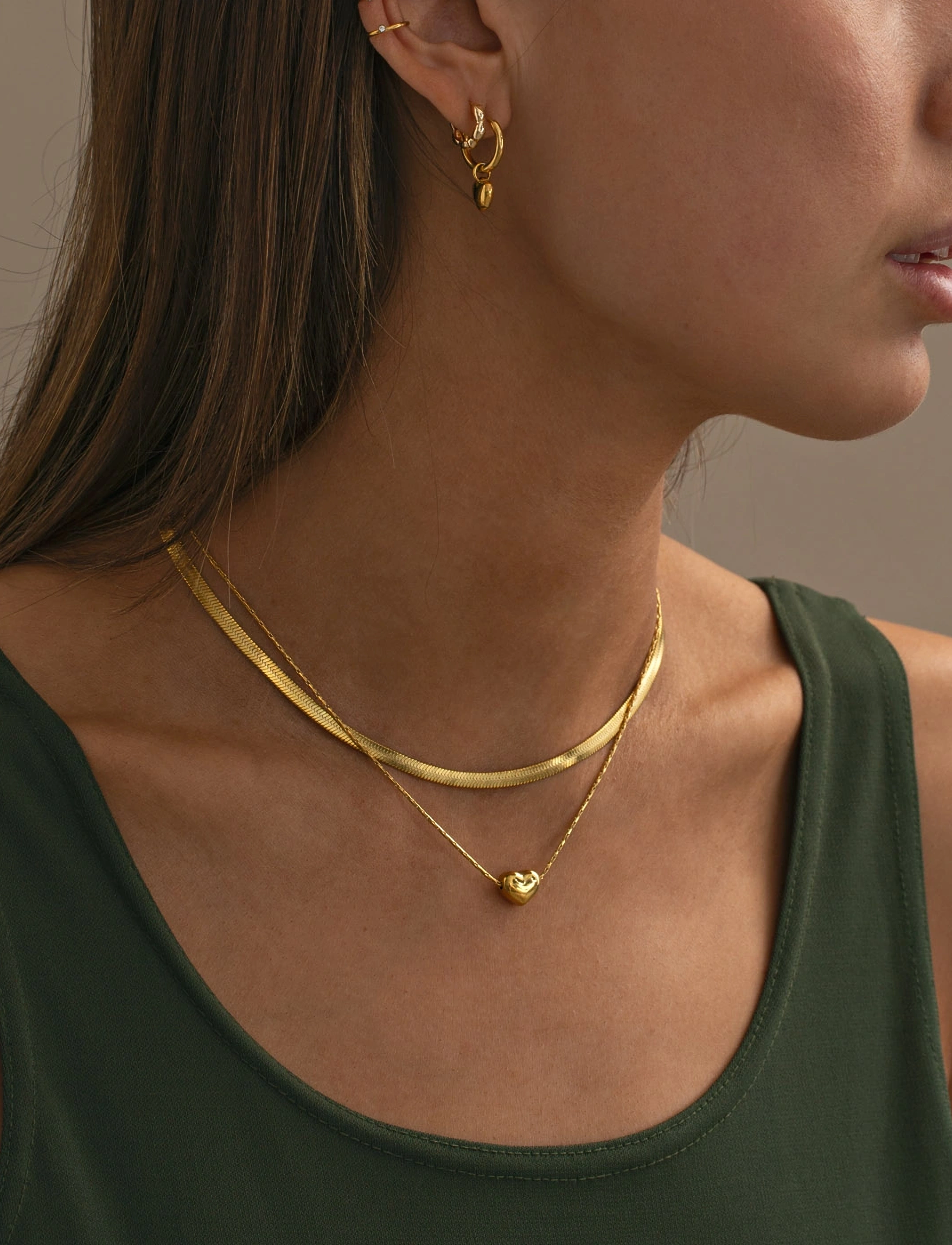 Timi of Sweden Ivy Snake Chain Necklace Stainless Steel, One Size 46 cm, Necklaces, Gold - Stiff Frauen
