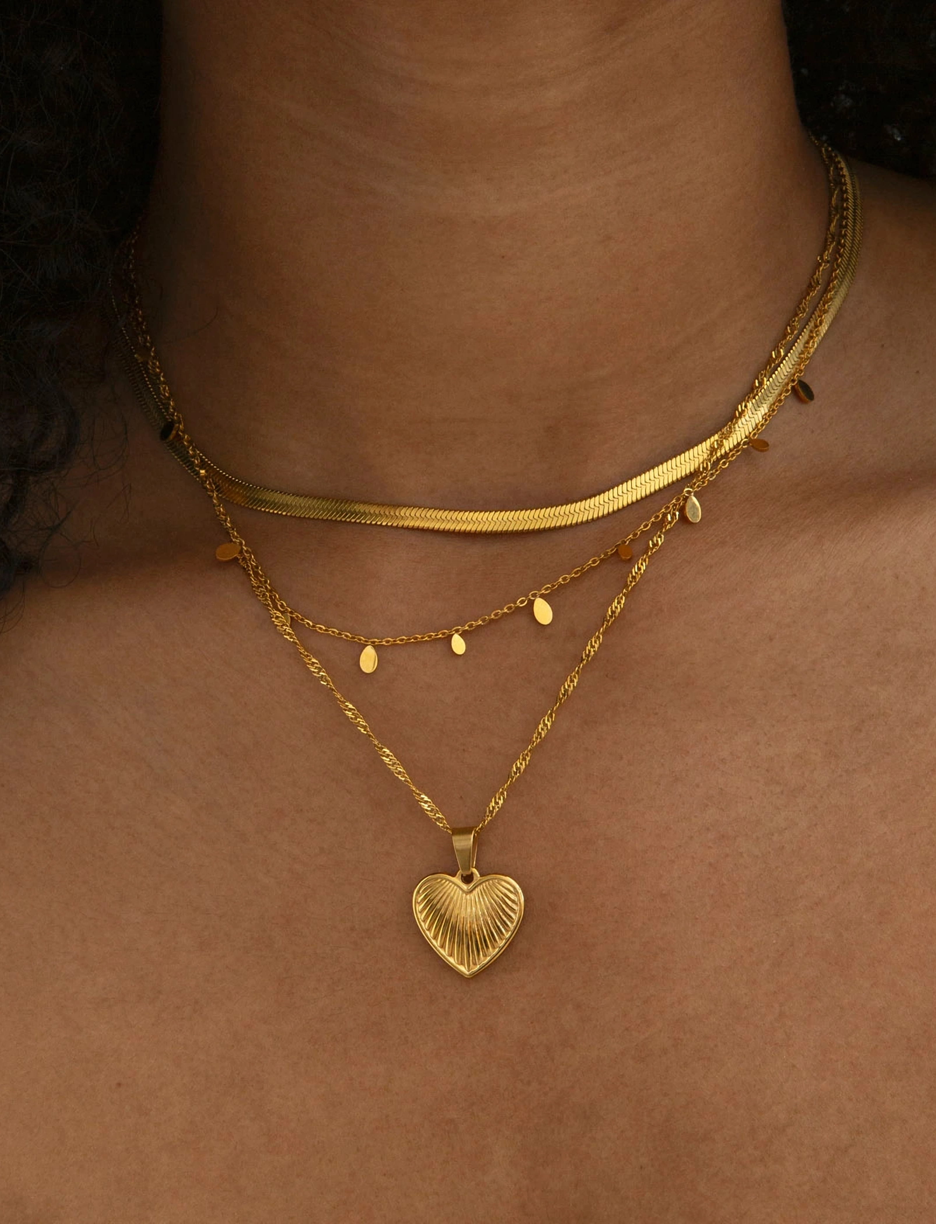 Timi of Sweden Lia Tiny Oval Necklace Stainless Steel, One Size 47 cm, Necklaces, Gold - Chain Frauen