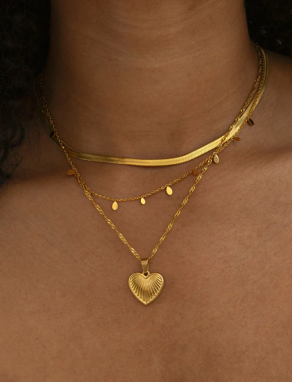 Timi of Sweden - Lia - Tiny Oval Necklace Stainless Steel - kedjehalsband - gold - 0