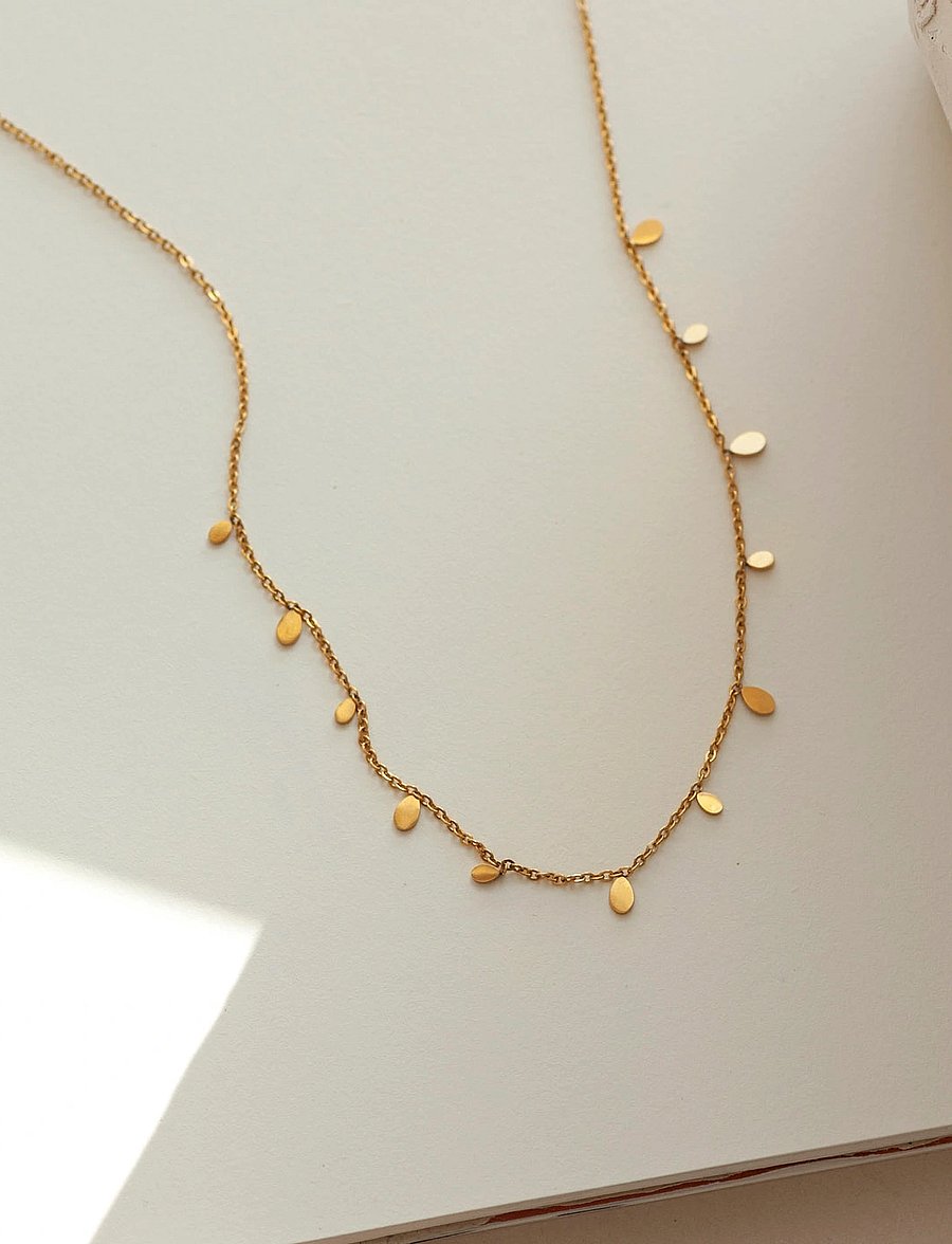 Timi of Sweden - Lia - Tiny Oval Necklace Stainless Steel - colliers chaîne - gold - 2