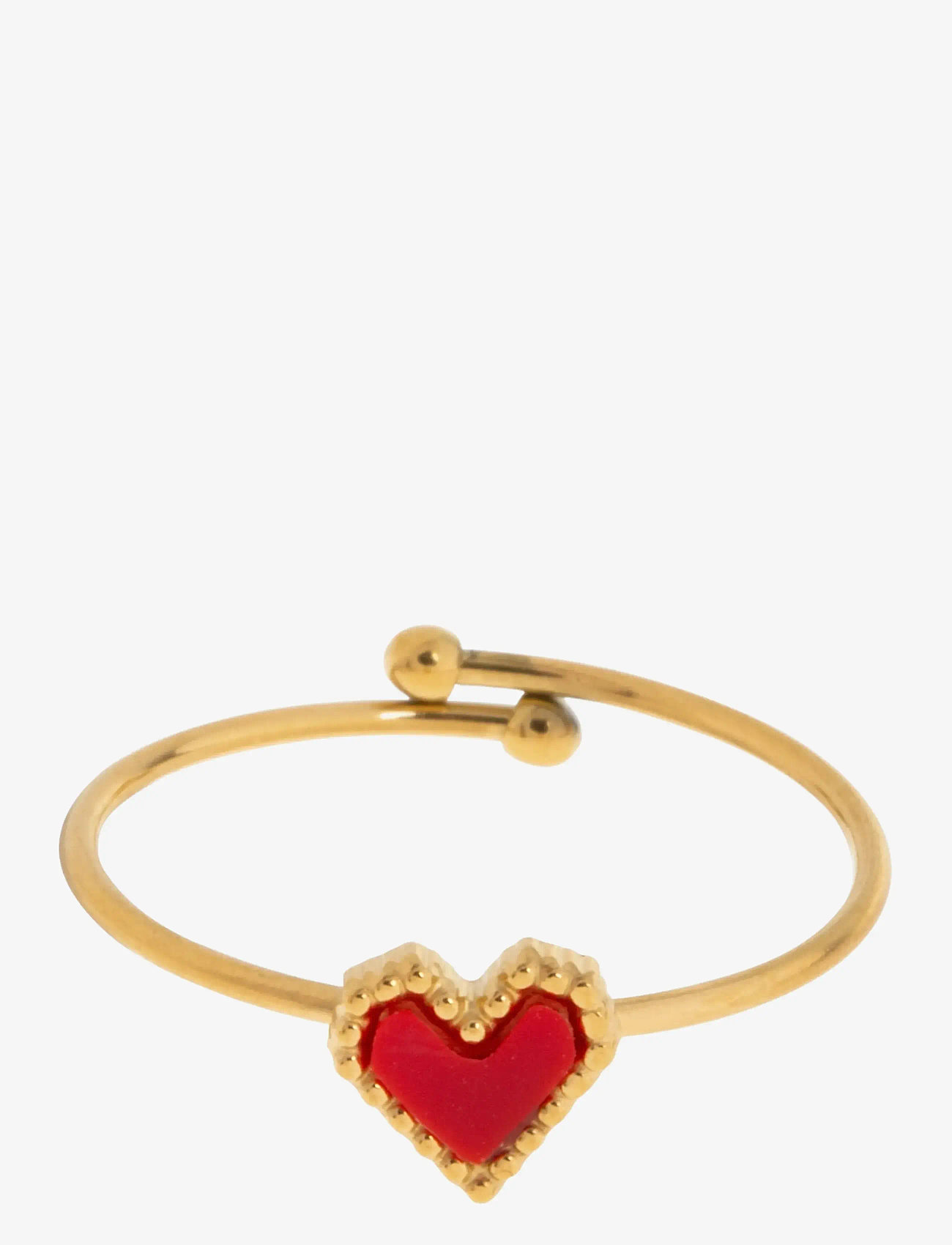 Timi of Sweden - Sarah - Red Heart Ring Stainless Steel - ringe - gold - 1