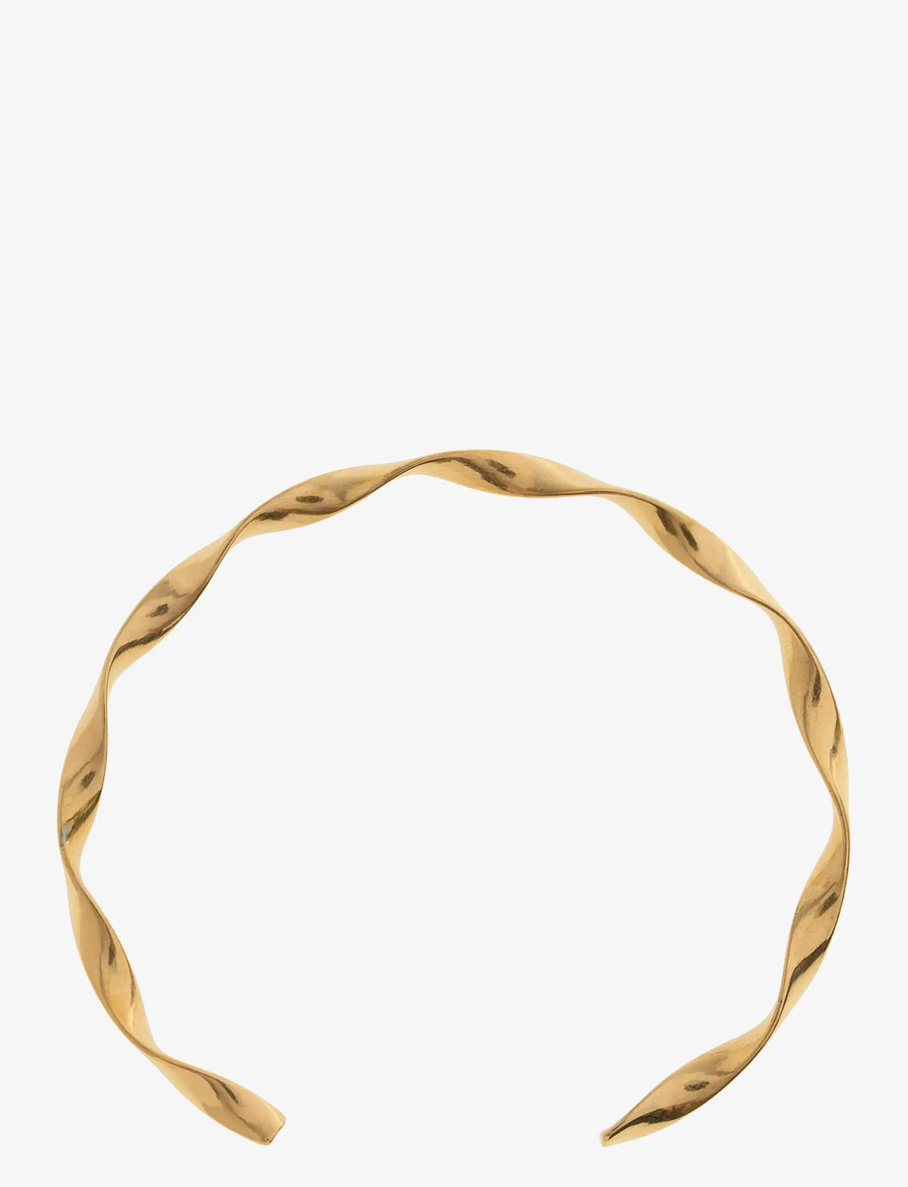 Timi of Sweden - Juni - Wavy Twisted Bangle Bracelet Stainless Steel - bangles - gold - 1