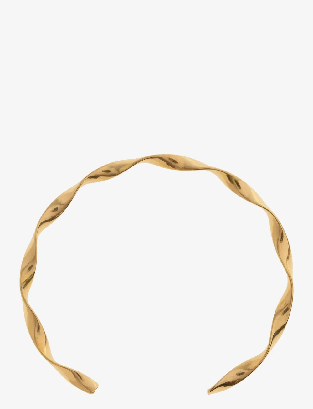 Timi of Sweden - Juni - Wavy Twisted Bangle Bracelet Stainless Steel - bangles - gold - 1