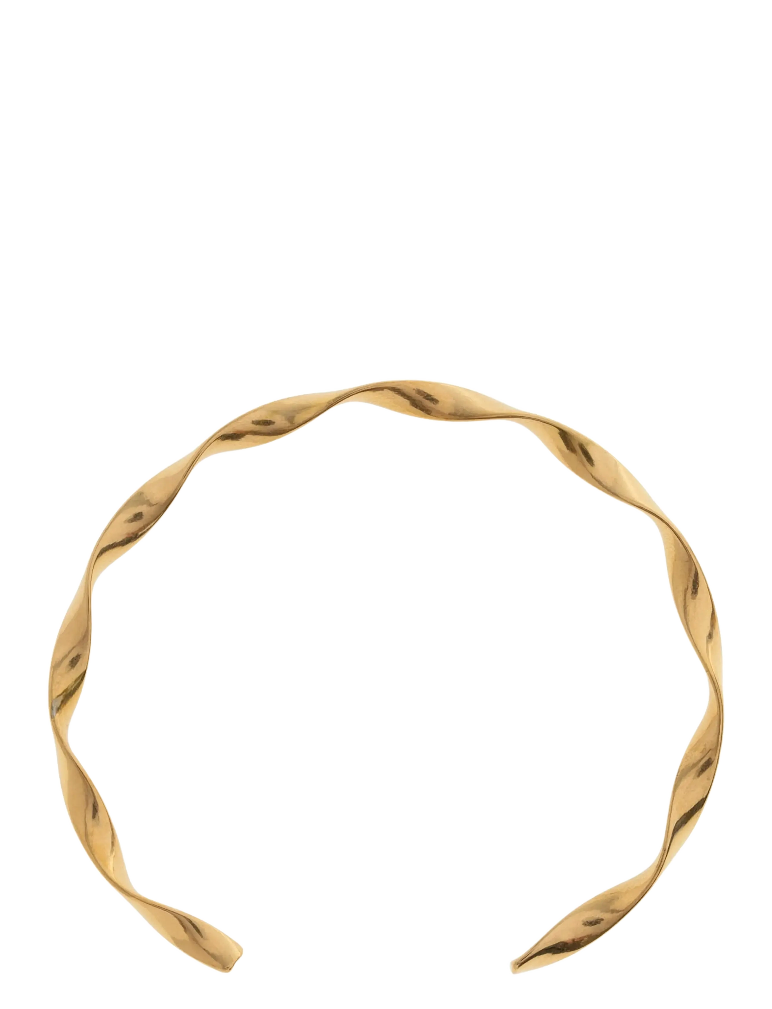 Timi of Sweden Juni - Wavy Twisted Bangle Bracelet Stainless Steel - Armreife - GOLD / gold