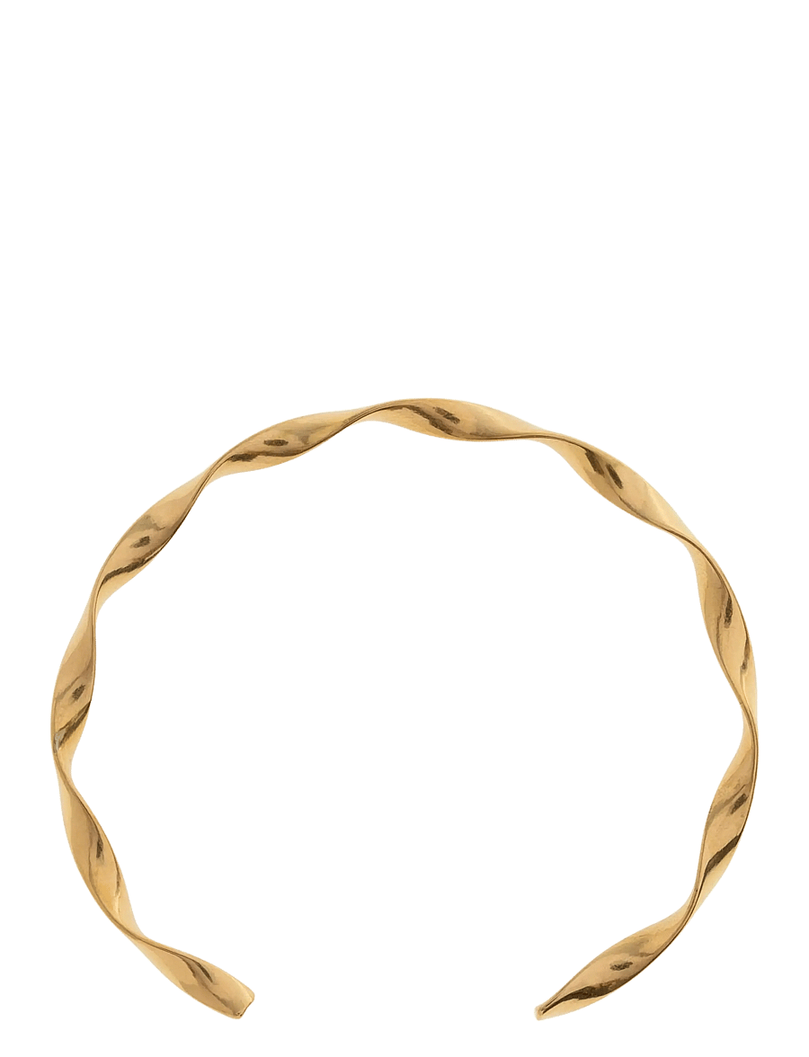 Timi of Sweden - Juni - Wavy Twisted Bangle Bracelet Stainless Steel - armreifen - gold - 1