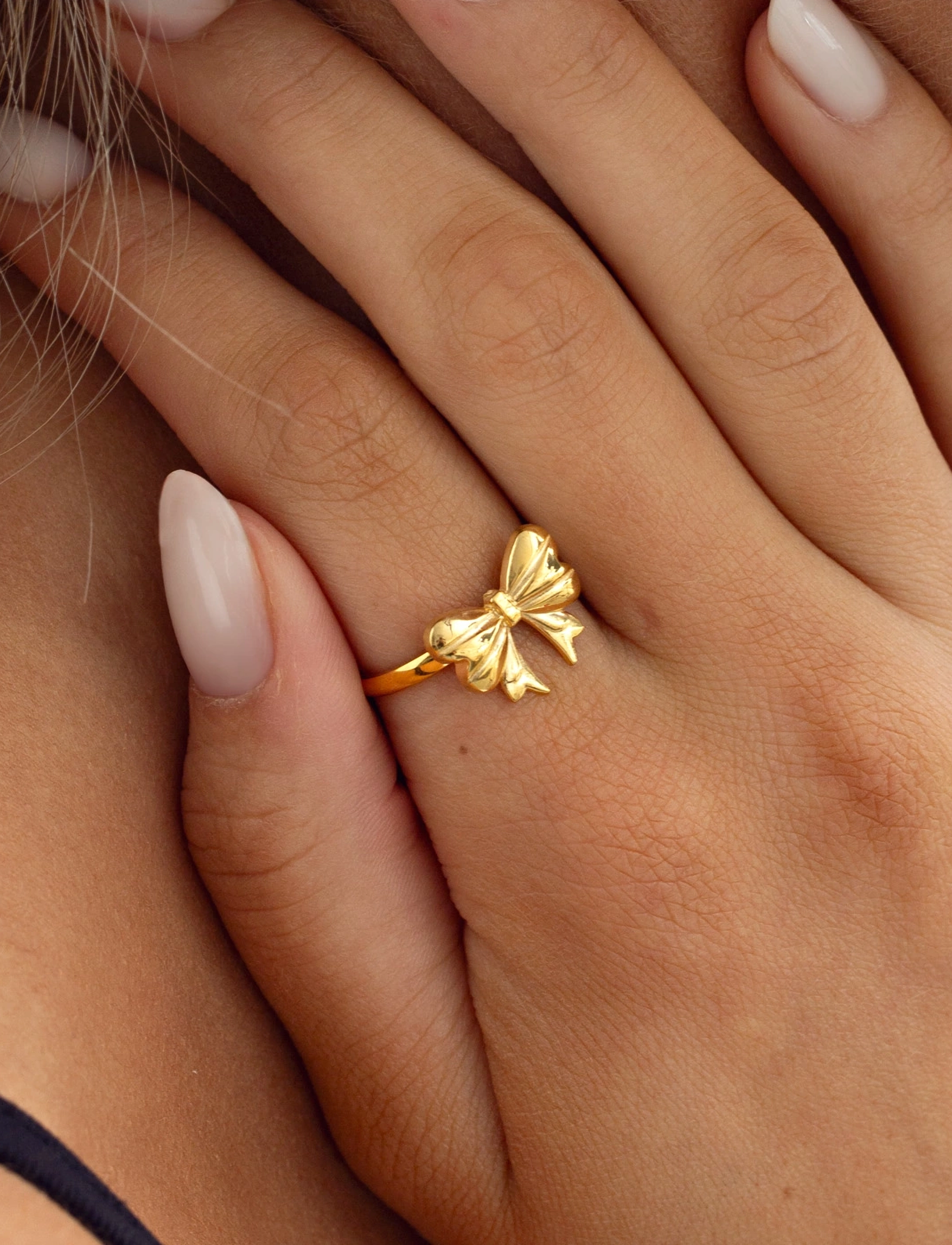 Timi of Sweden Juliette Bow Ring Stainless Steel, 53, Jewellery, Gold - Rings, Frauen
