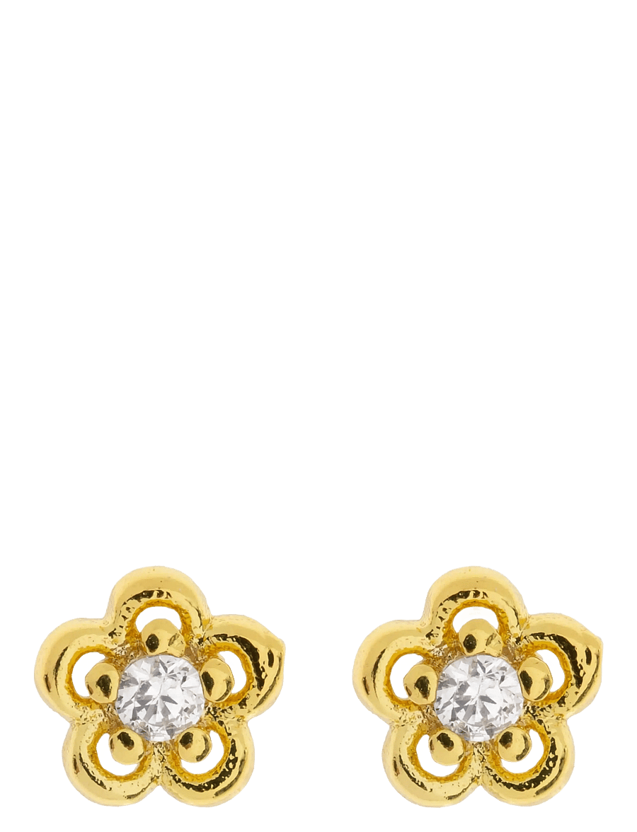 Timi of Sweden - Lupine - Flower with Crystal Stud Earrings - goujons - gold - 1
