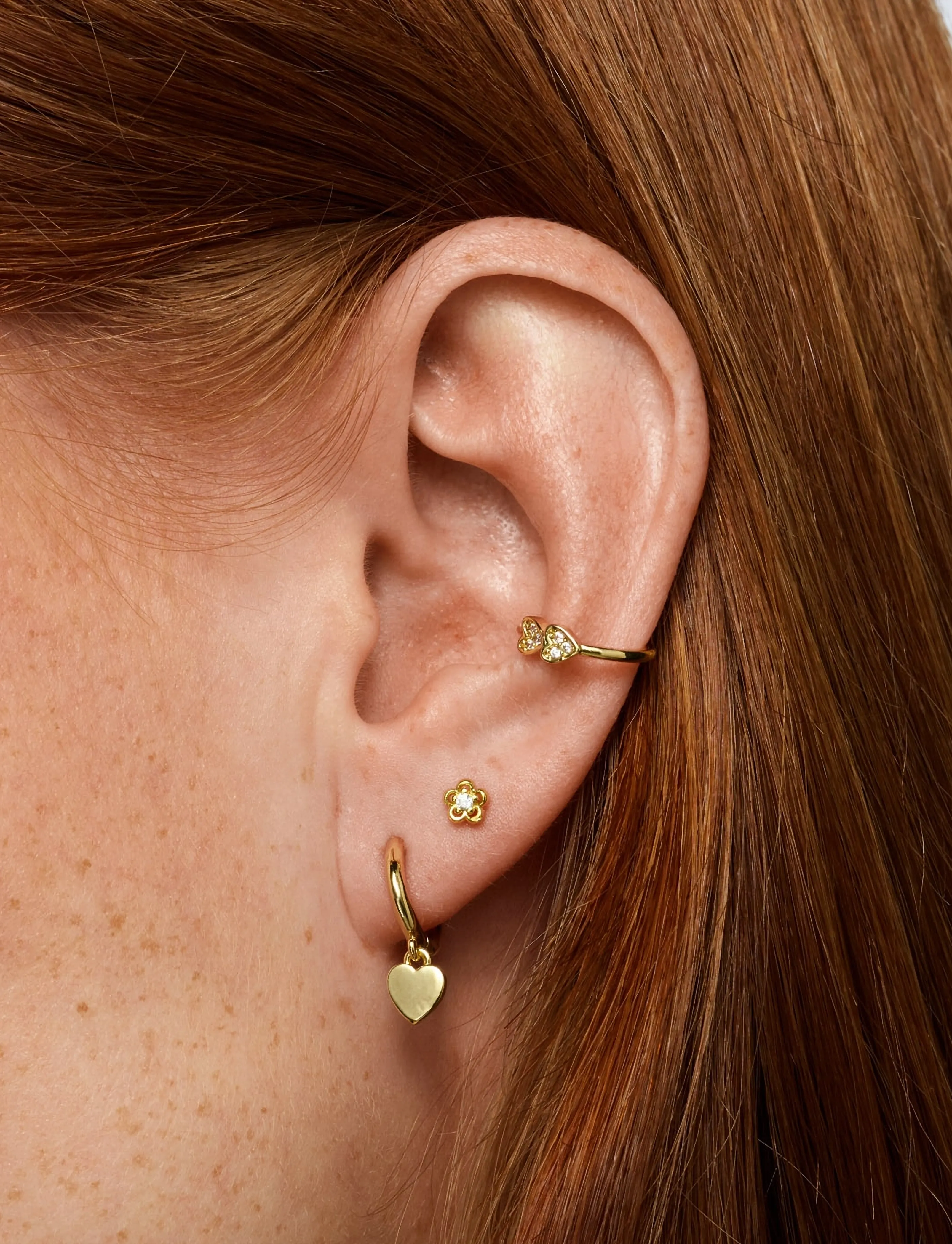 Timi of Sweden Lupine - Flower with Crystal Stud Earrings - Naistele - GOLD / gold