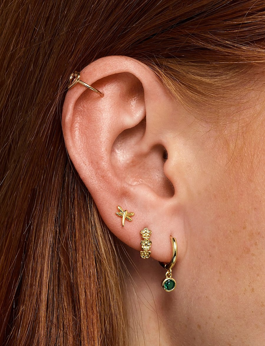 Timi of Sweden - Lupine - Flower Huggie Earrings - gold - 2