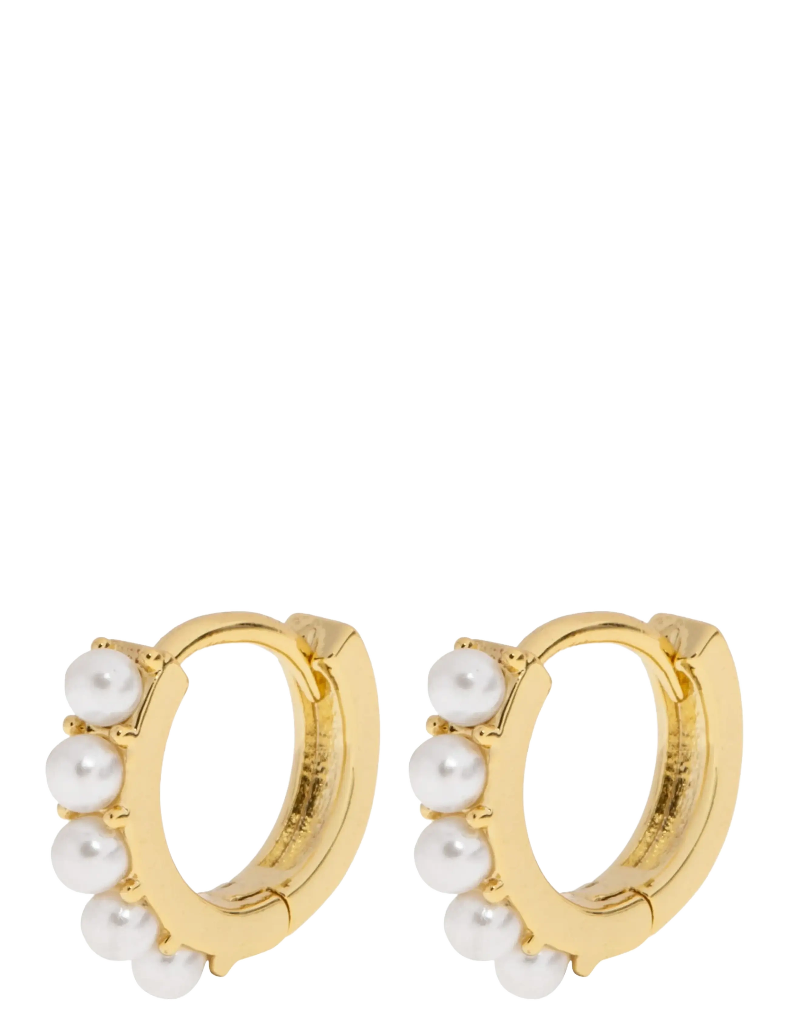 Timi of Sweden Essie - Pearl Hoop Earrings - Officewear - GOLD / gold