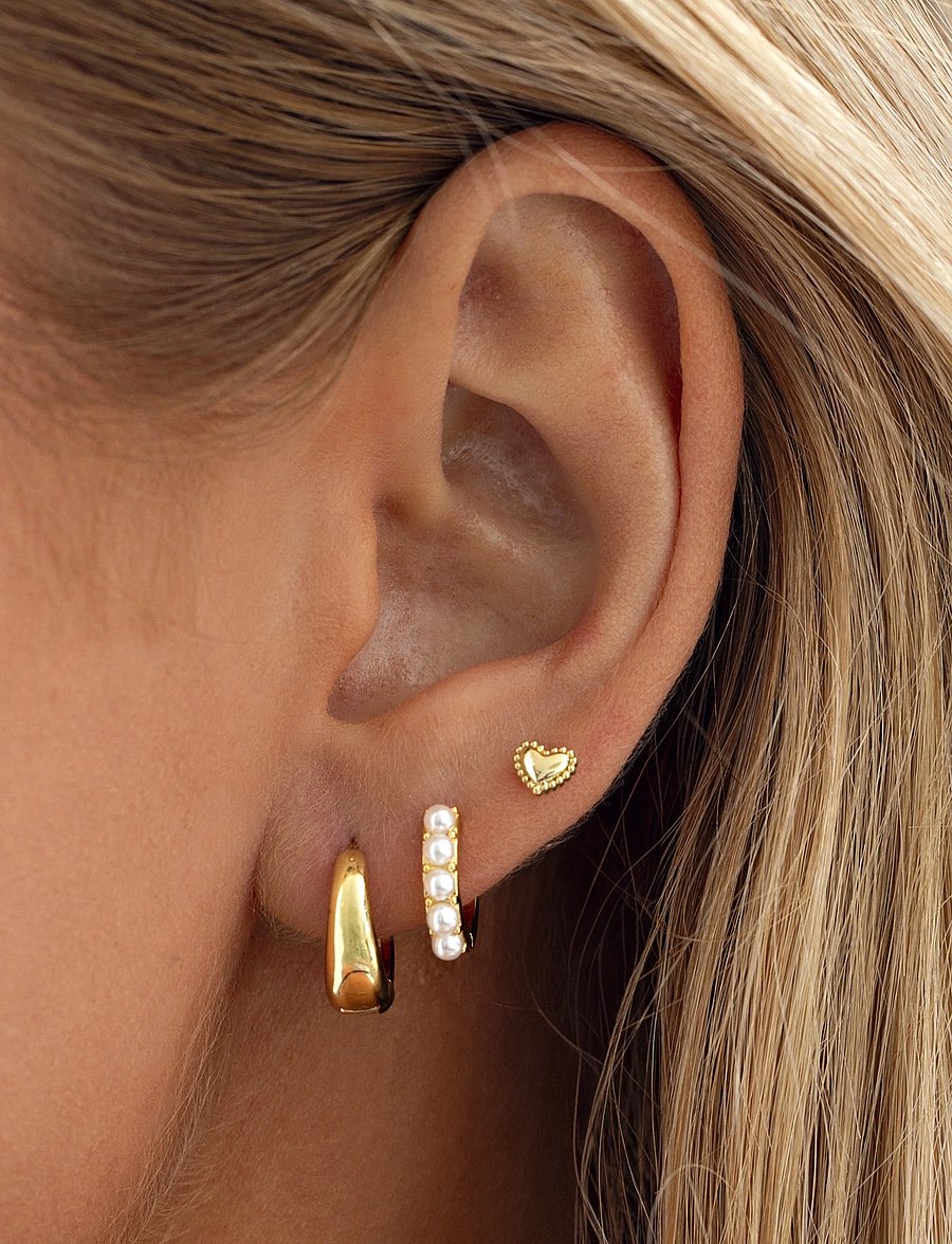 Timi of Sweden - Essie - Pearl Hoop Earrings - gold - 0