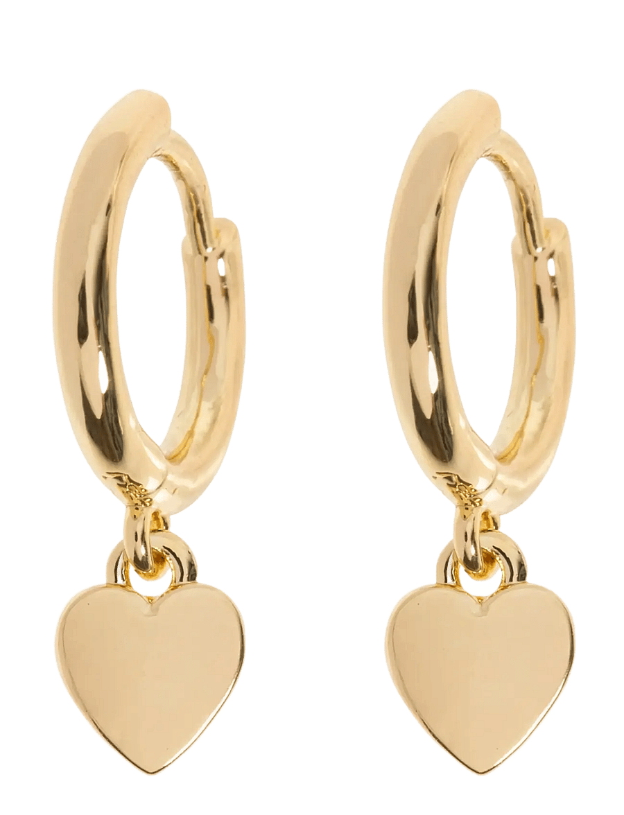 Timi of Sweden - Sutton - Classic Heart Hoop Earrings - boucles d'oreilles pendantes - gold - 1