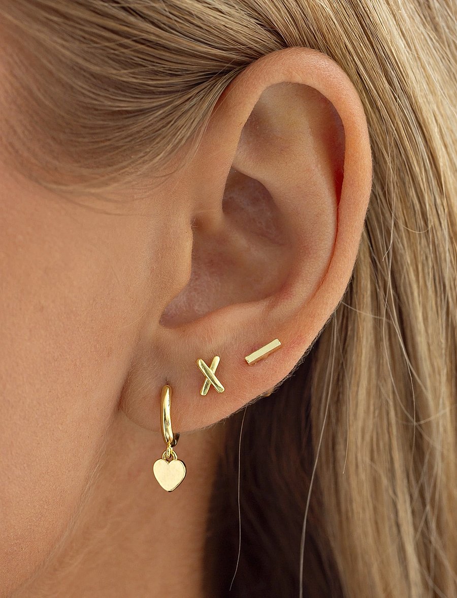 Timi of Sweden - Sutton - Classic Heart Hoop Earrings - boucles d'oreilles pendantes - gold - 0