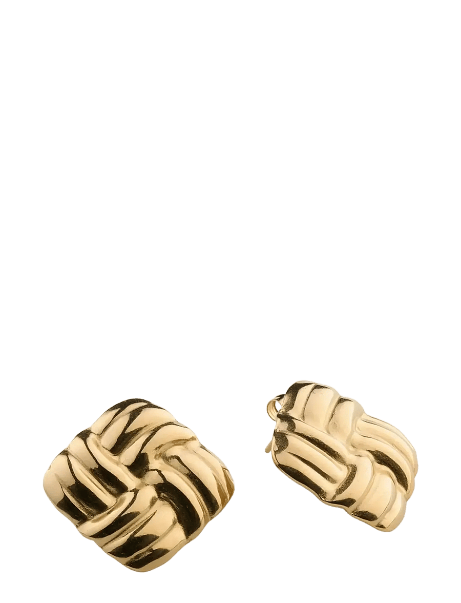 Timi of Sweden - Hilde - Knot Stud Earrings Stainless Steel - Gold - nappikorvakorut - gold - 1