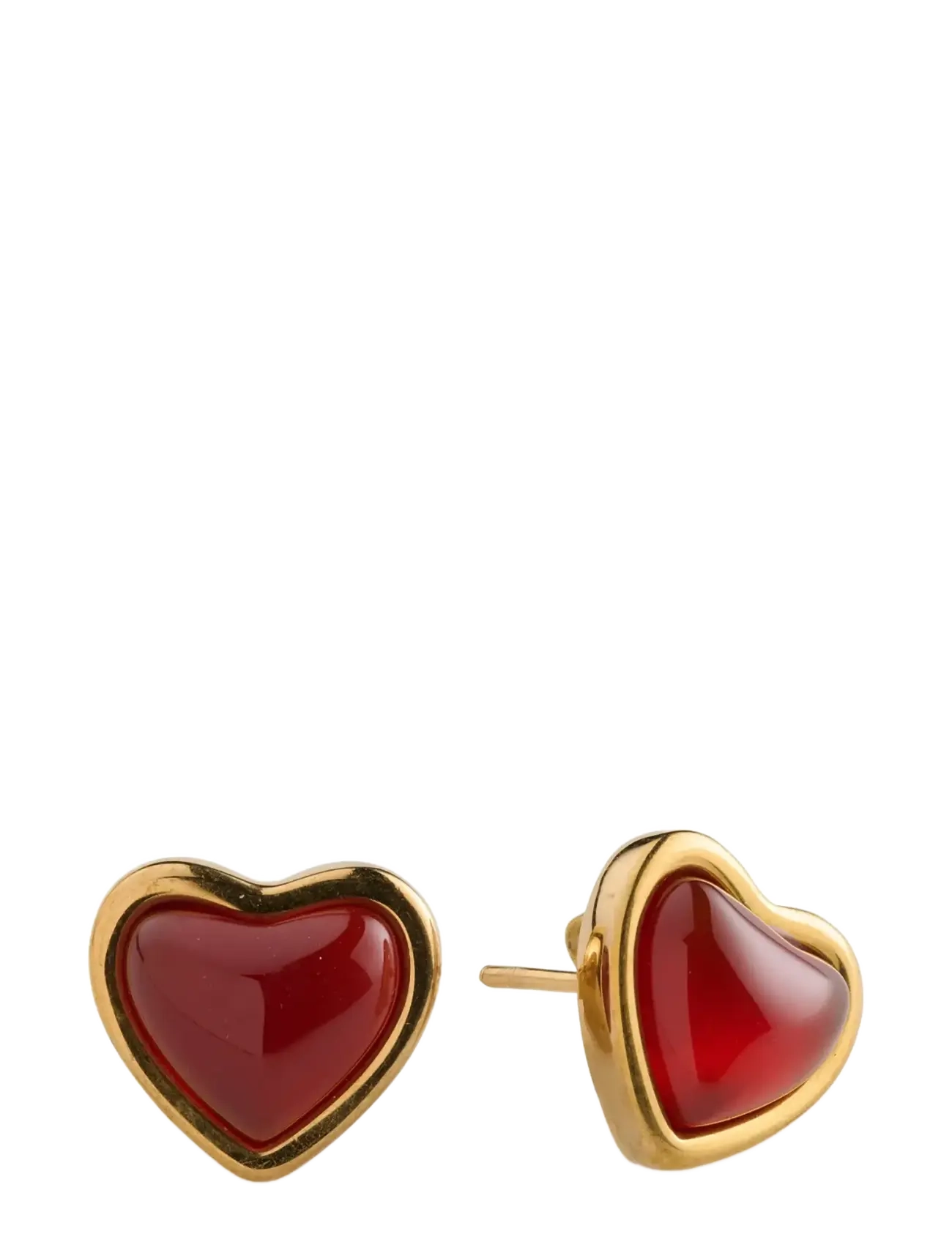 Timi of Sweden Sonja - Jelly Heart Stud Earrings Stainless Steel - Gold - Accessoires - GOLD / gold
