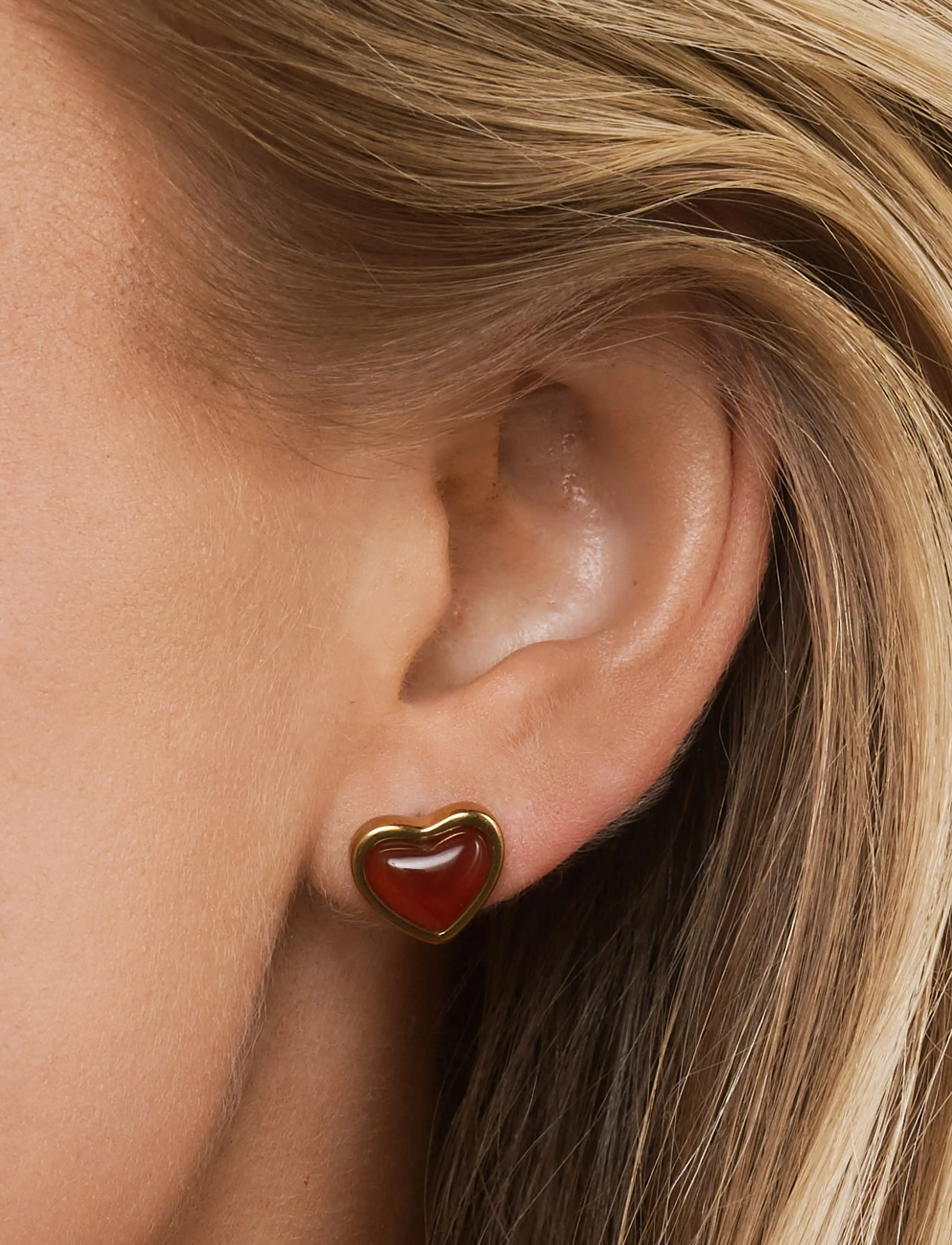 Timi of Sweden - Sonja - Jelly Heart Stud Earrings Stainless Steel - Gold - ohrstecker - gold - 0
