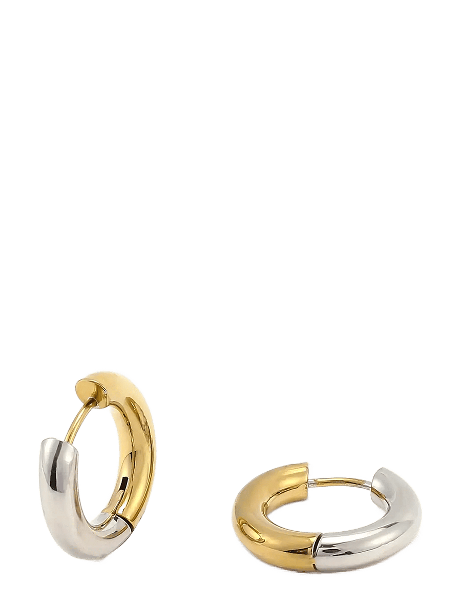 Timi of Sweden - Lyn - Gold and Silver Duo Hoop Earrings Stainless Steel - mixed - 1