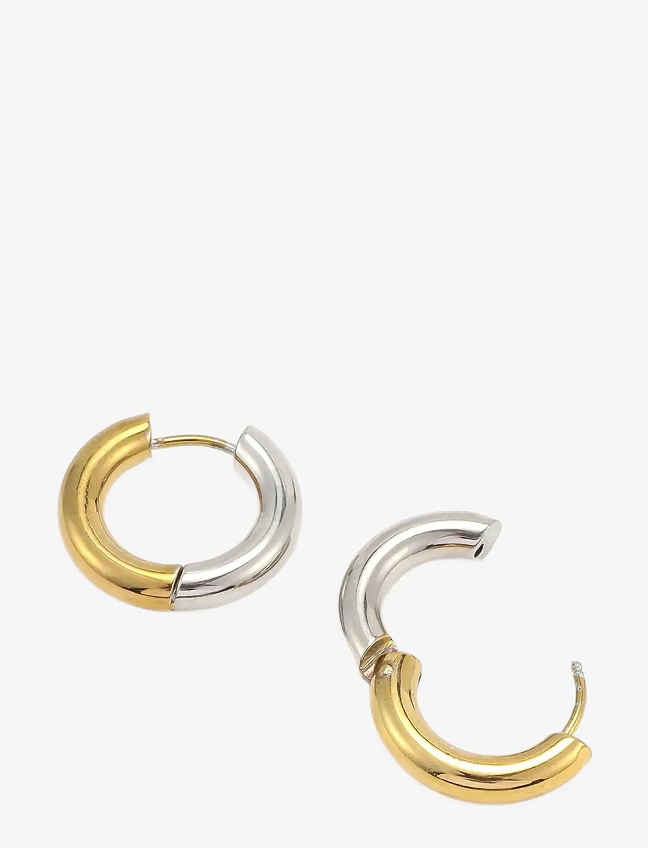 Timi of Sweden - Lyn - Gold and Silver Duo Hoop Earrings Stainless Steel - kreolen - mixed - 2