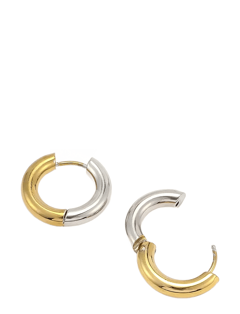 Timi of Sweden - Lyn - Gold and Silver Duo Hoop Earrings Stainless Steel - kreolen - mixed - 2