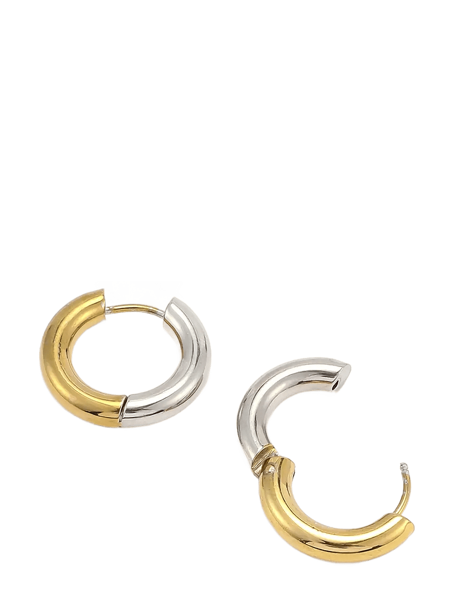 Timi of Sweden - Lyn - Gold and Silver Duo Hoop Earrings Stainless Steel - mixed - 2