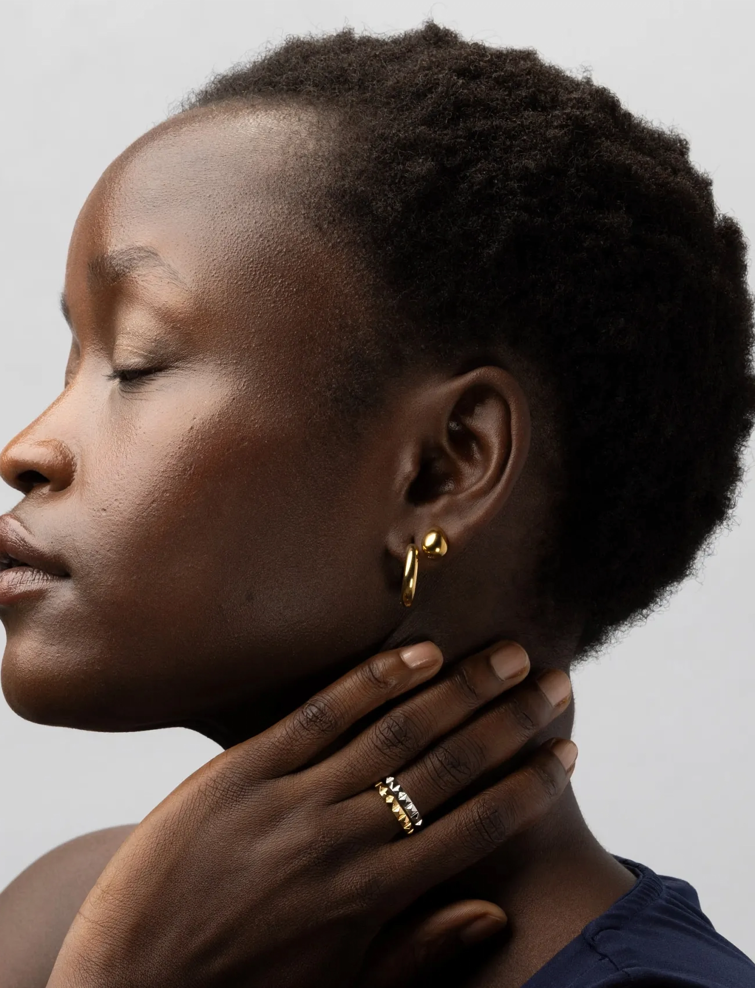 Timi of Sweden - Lyn - Gold and Silver Duo Hoop Earrings Stainless Steel - mixed - 3