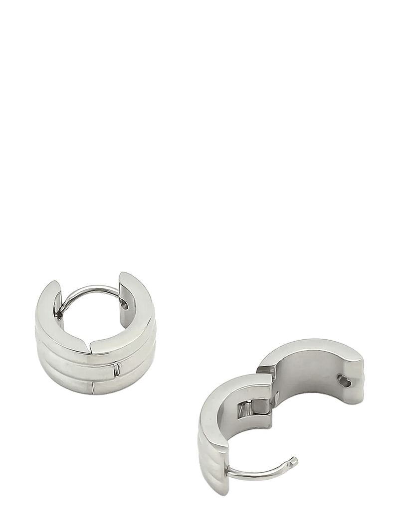 Timi of Sweden - Ruby - Triple Huggie Hoop Earrings Stainless Steel - creoler & hoops - silver - 2