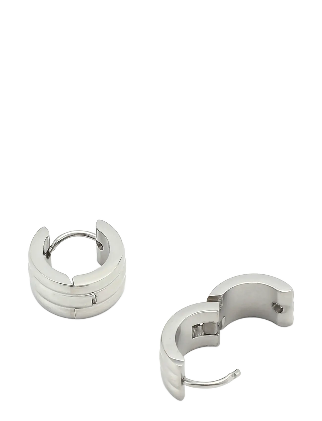 Timi of Sweden - Ruby - Triple Huggie Hoop Earrings Stainless Steel - creoler & hoops - silver - 2