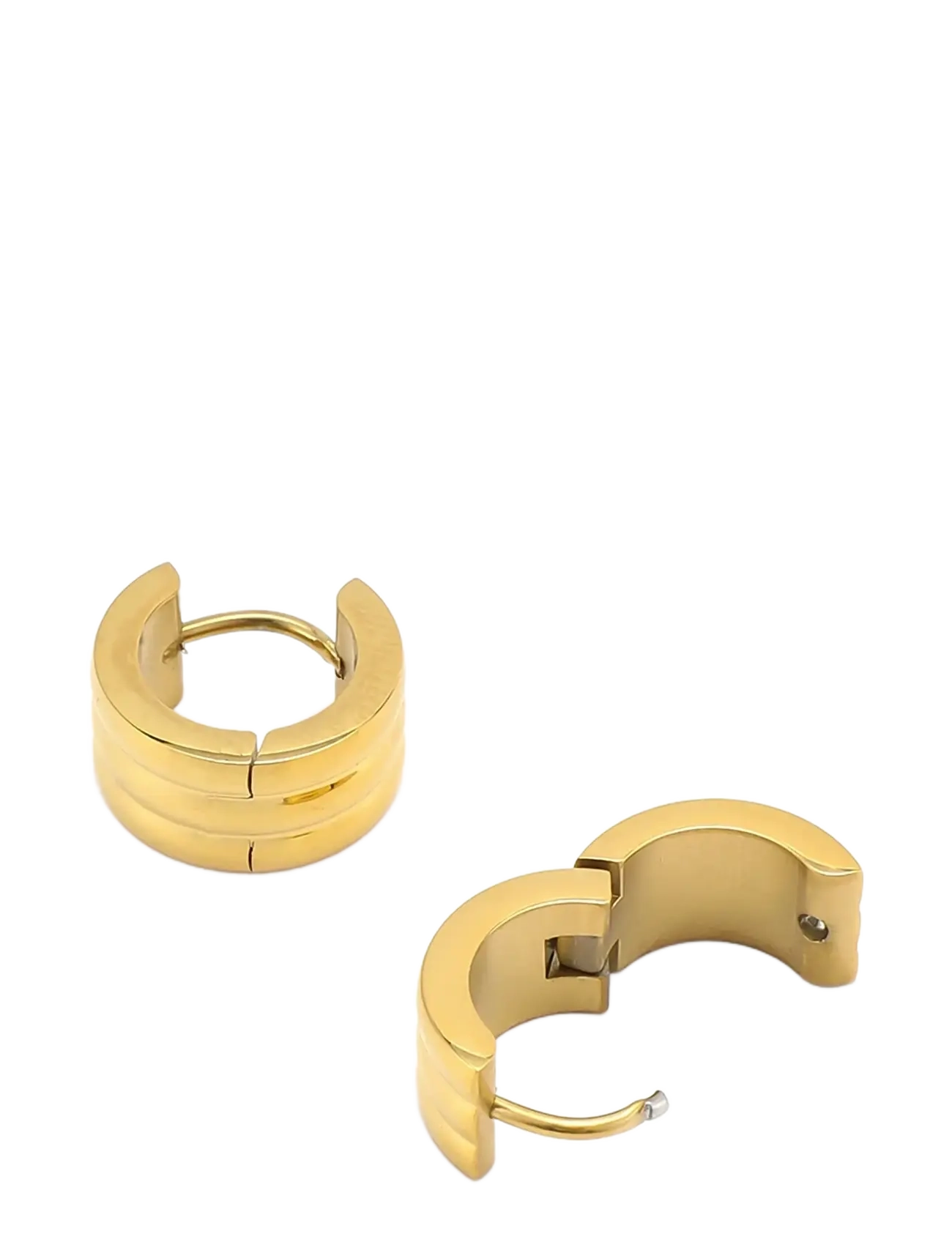Timi of Sweden - Ruby - Triple Huggie Hoop Earrings Stainless Steel - cerceaux - gold - 2