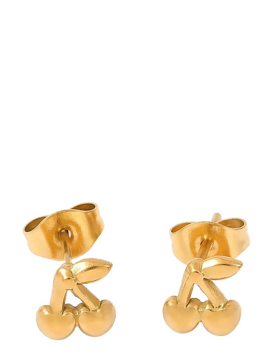 Timi of Sweden - Amour - Cherry Stud Earrings Stainless Steel - gold - 2