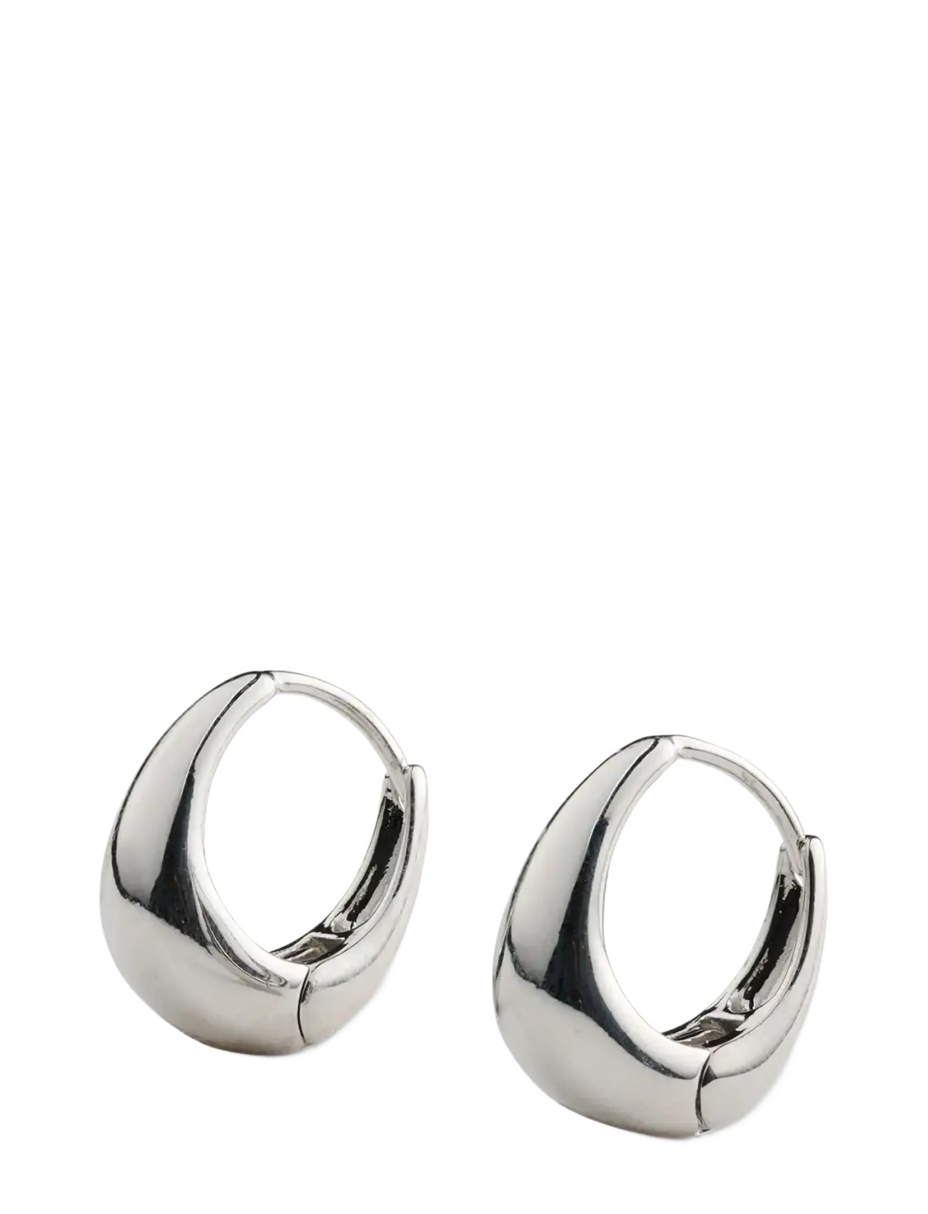 Timi of Sweden - Hedvig - Classic Wide Hoop Earrings Stainless Steel - lanko formos auskarai - silver - 2