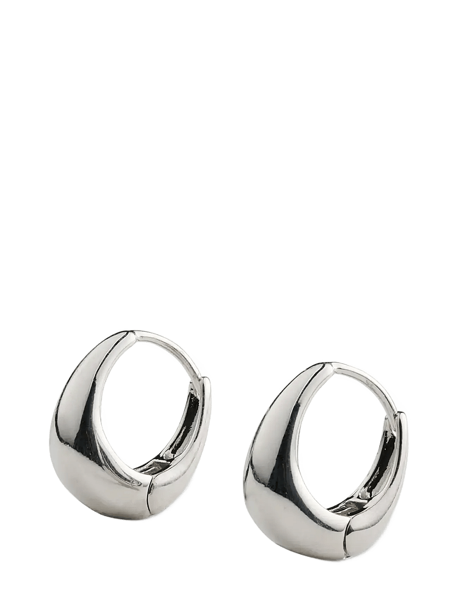 Timi of Sweden - Hedvig - Classic Wide Hoop Earrings Stainless Steel - lanko formos auskarai - silver - 2