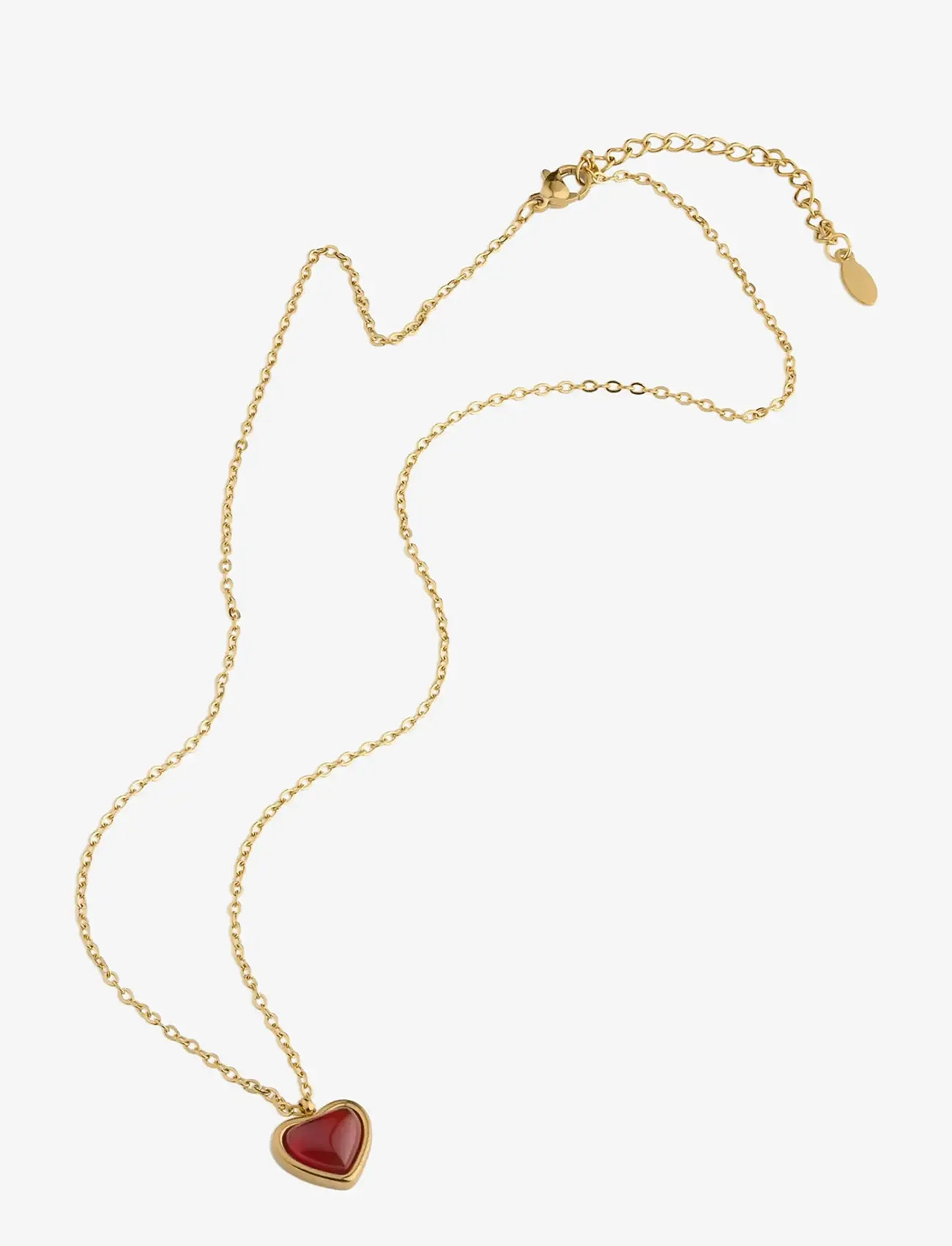 Timi of Sweden - Sonja - Jelly Heart Dangling Necklace Gold Stainle - halsketten - gold - 1