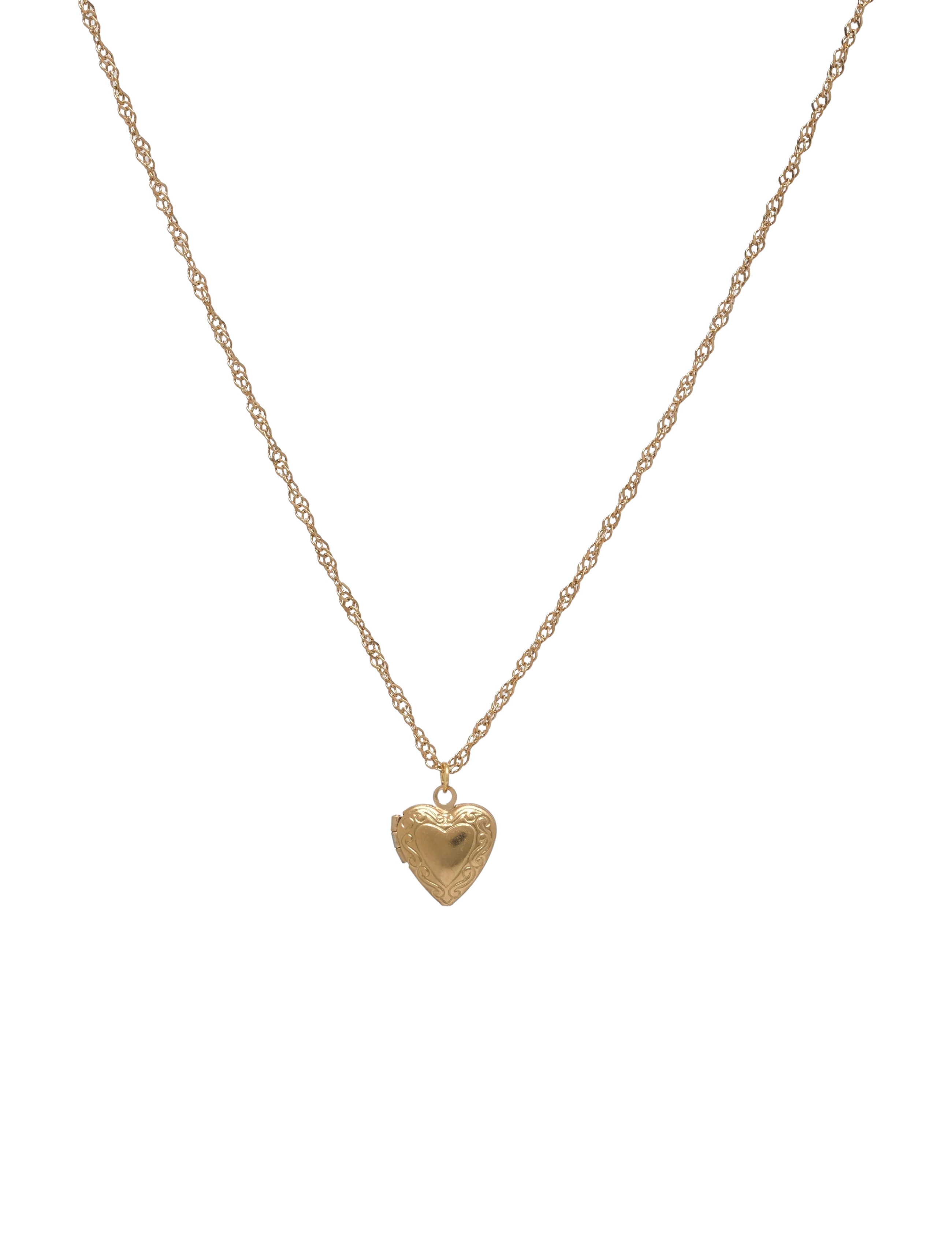 Timi of Sweden Vera - Heart Locket Necklace Stainless Steel - Gold - Smykker - GOLD / gold