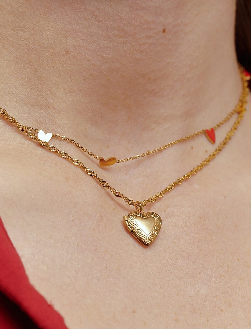 Timi of Sweden - Vera - Heart Locket Necklace Stainless Steel - Gold - ketten mit anhänger - gold - 5