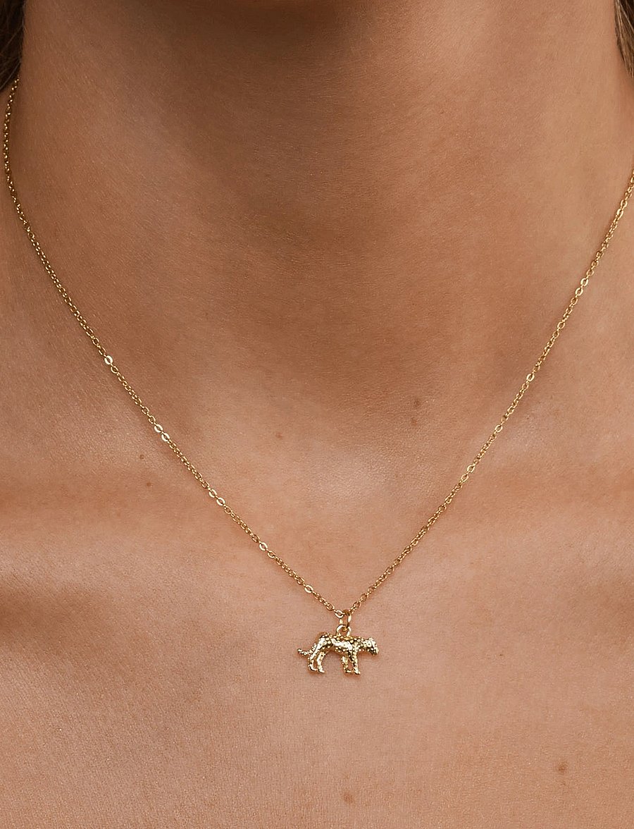 Timi of Sweden - Quinn - Leopard Charm Dangling Necklace Gold - gold - 0