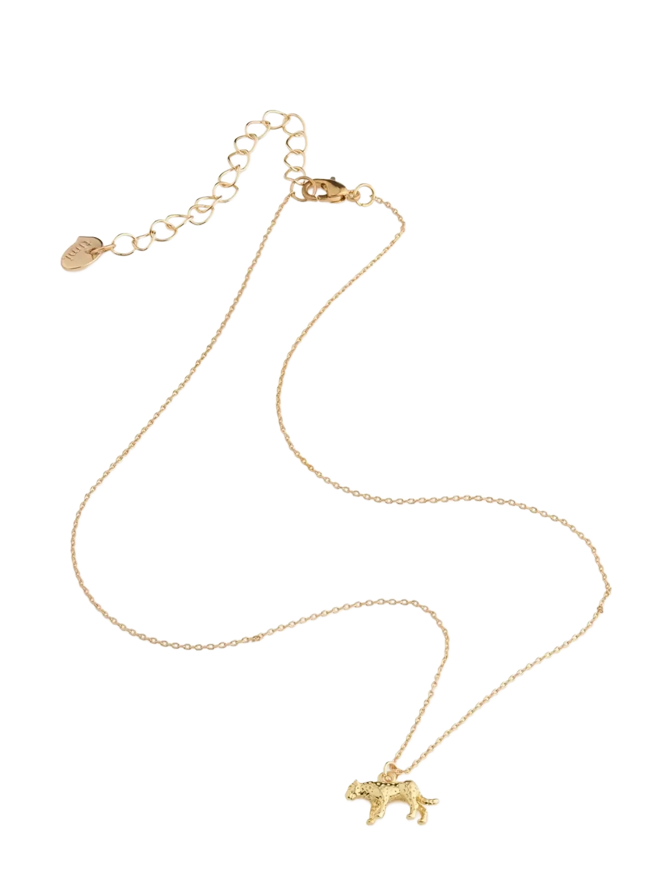 Timi of Sweden Quinn - Leopard Charm Dangling Necklace Gold - Ehted - GOLD / gold