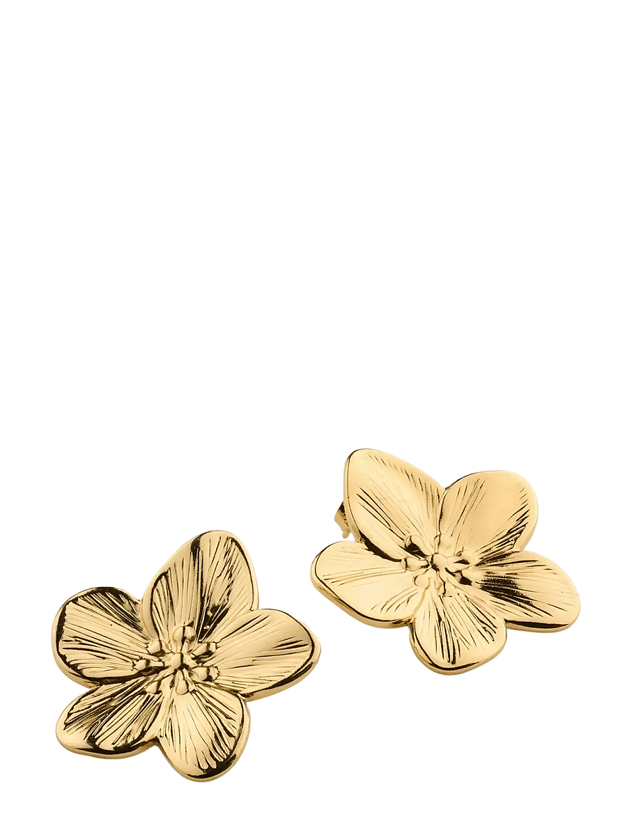 Timi of Sweden - Maebry - Statement Flower Stud Earrings Gold Stain - Gold - goujons - gold - 1
