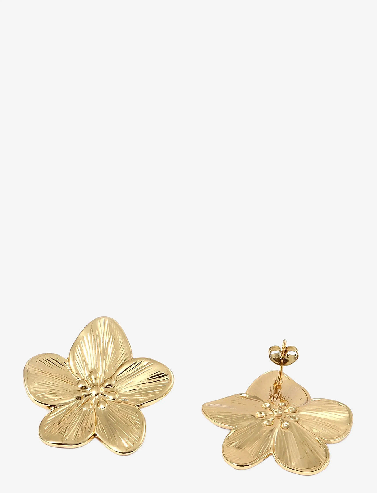 Timi of Sweden - Maebry - Statement Flower Stud Earrings Gold Stainless Steel - ohrstecker - gold - 2