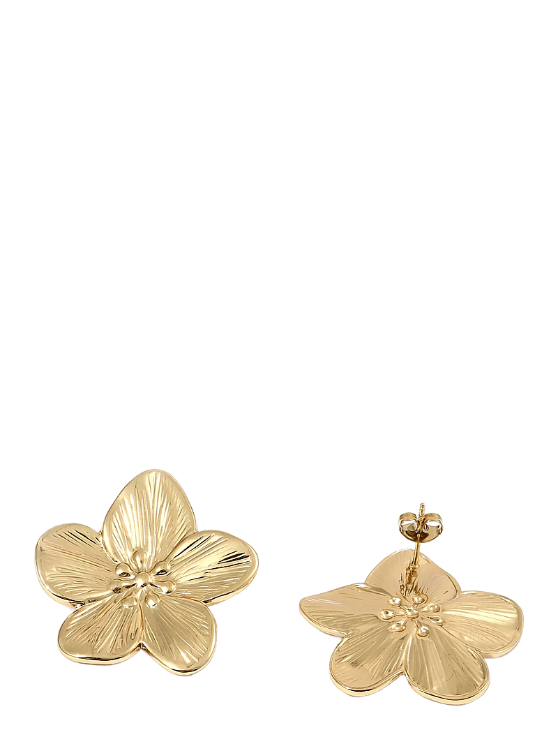 Timi of Sweden - Maebry - Statement Flower Stud Earrings Gold Stainless Steel - ohrstecker - gold - 2
