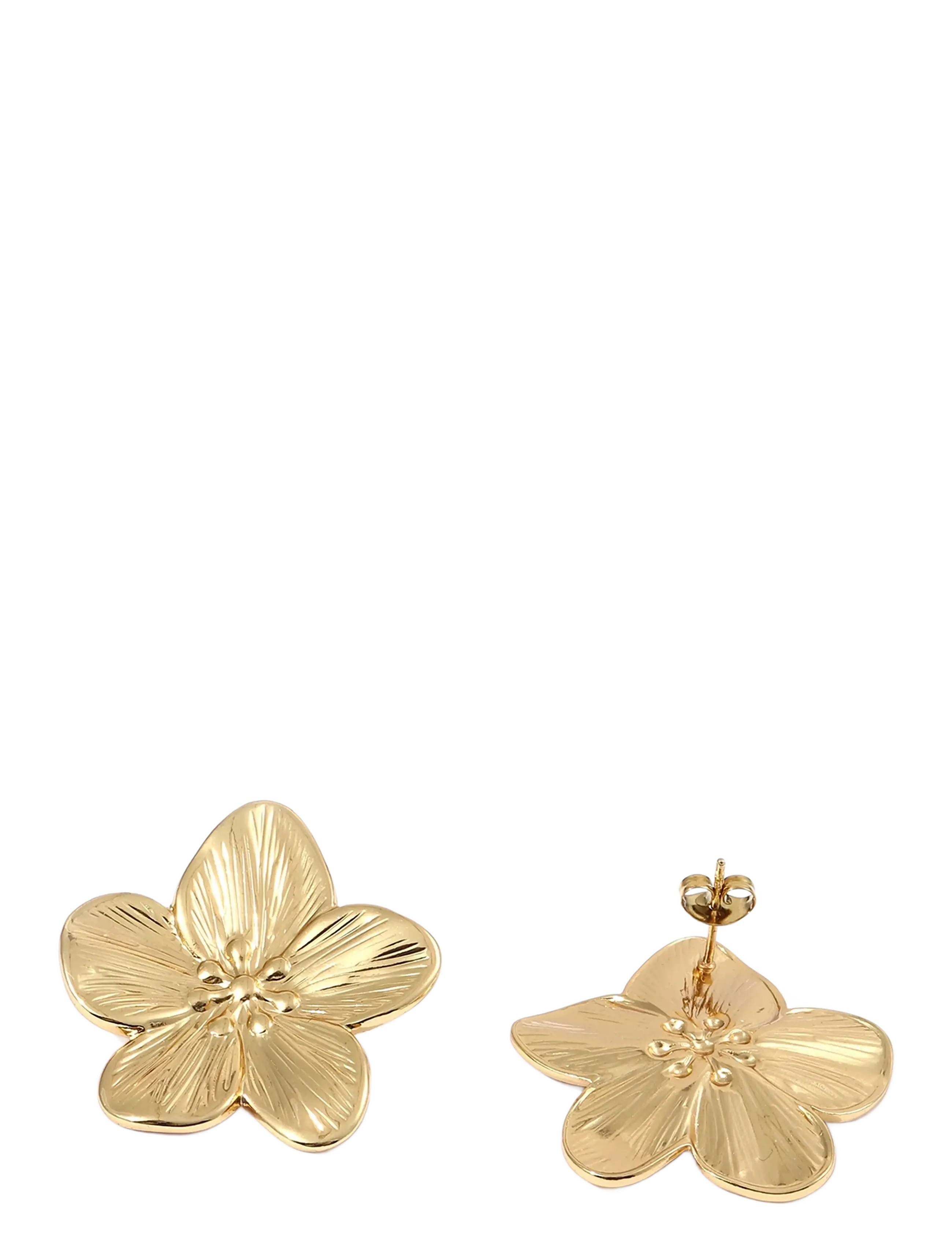 Timi of Sweden - Maebry - Statement Flower Stud Earrings Gold Stain - Gold - goujons - gold - 2