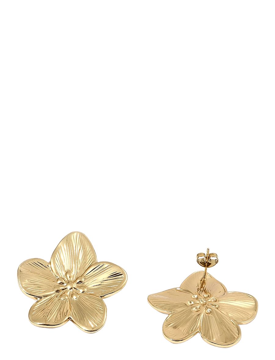 Timi of Sweden - Maebry - Statement Flower Stud Earrings Gold Stain - Gold - goujons - gold - 2
