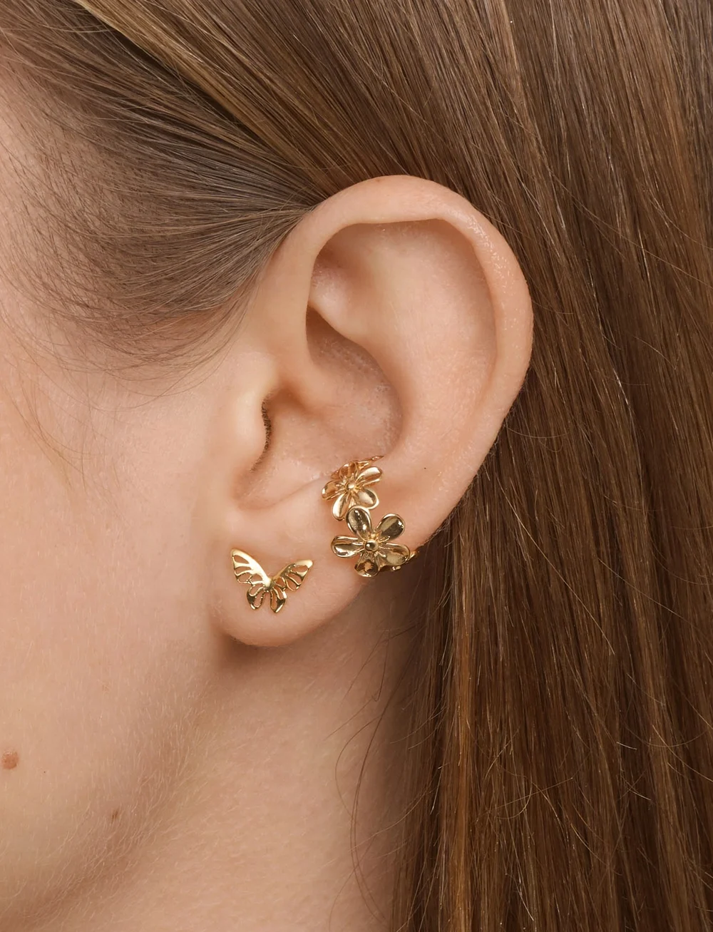 Timi of Sweden - Emberly - Mini Butterfly Stud Earrings - Ørestikker - gold - 0